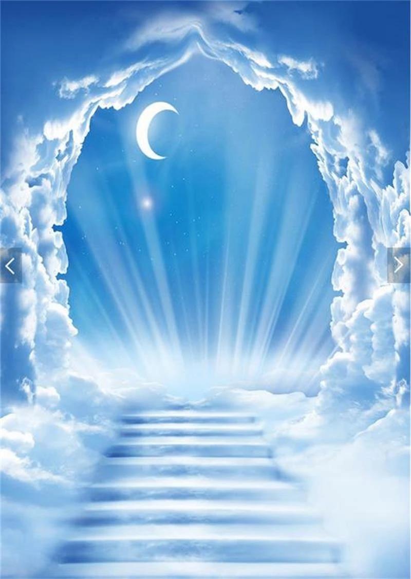 800x1126 3D room wallpaper custom murals non woven wall sticker Shine dream sky moon clouds ladder picture 3D wall room murals wallpaper. Wallpaper