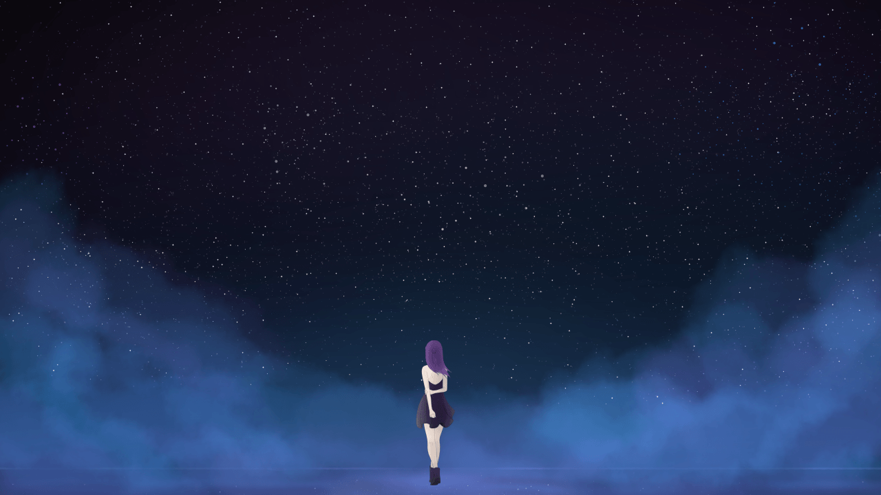 1280x720 Girl And Sky Wallpaper