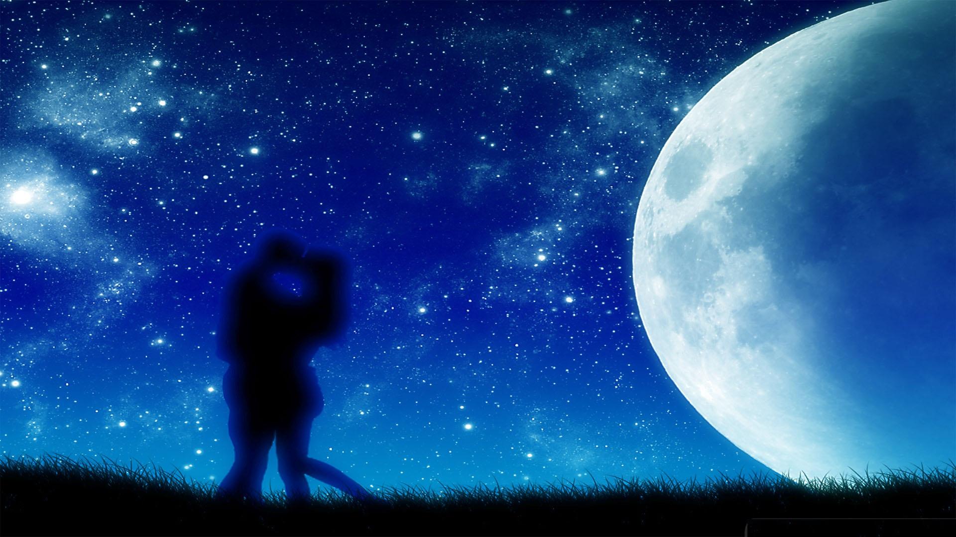 1920x1080 Beautiful Moon Light Love HD Wallpaper HD Wallpaper