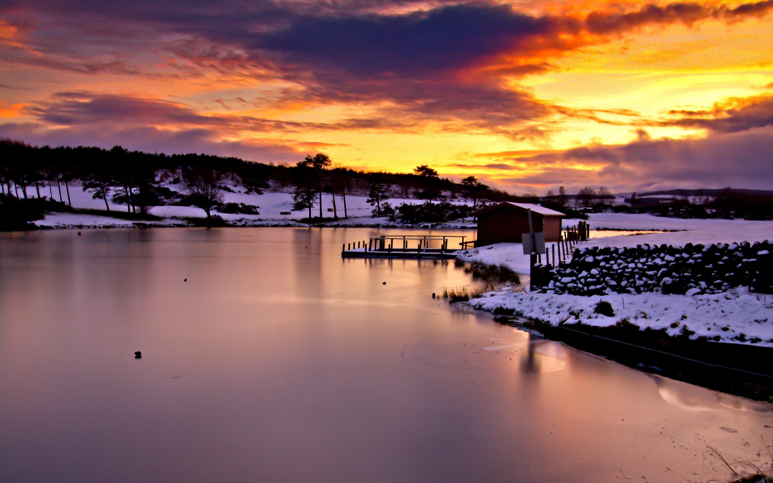 2560x1600 beautiful beauty Winter Sunset