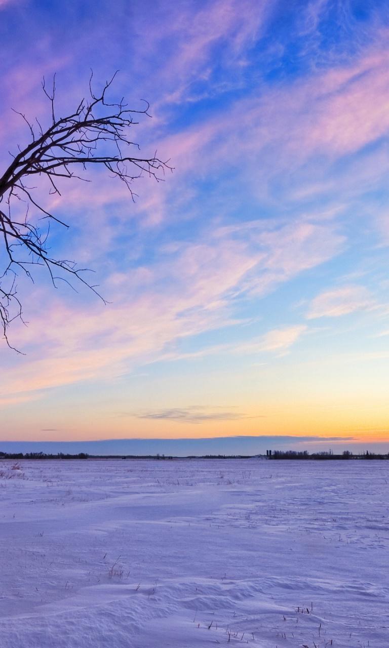 768x1280 Beautiful Winter Sunset desktop PC and Mac wallpaper