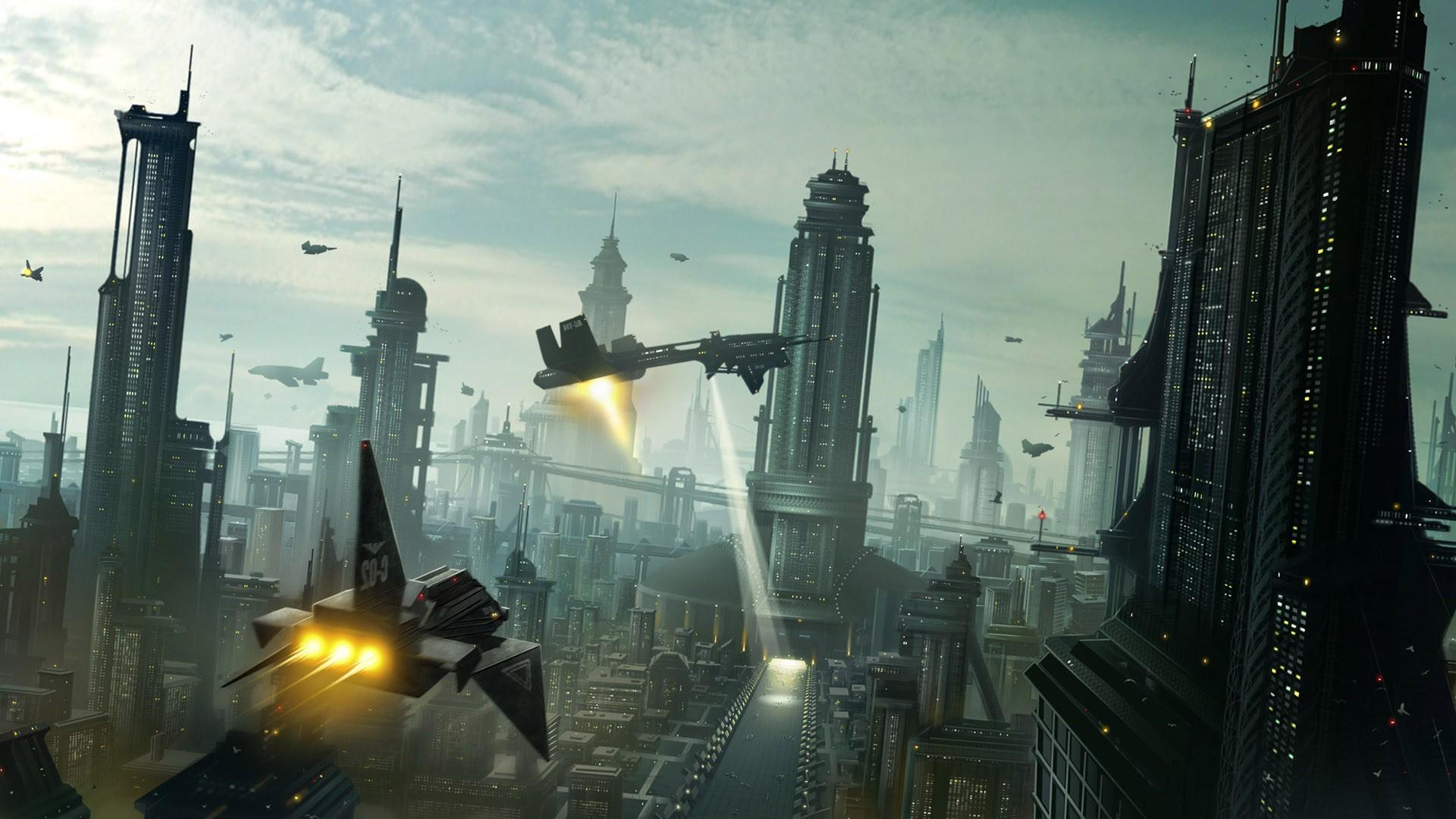 1920x1080 1920x1080 futuristic landscape spaceship science fiction aircraft wallpaper JPG 322 kB