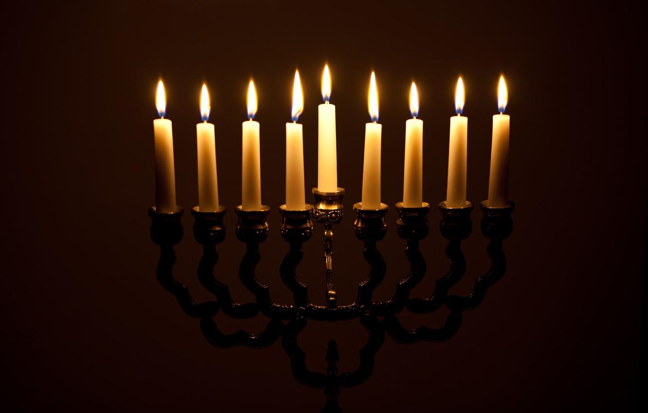 1332x850 Wallpaper light, fire, candles, candle holders, menorah, Janucá image for desktop, section разное