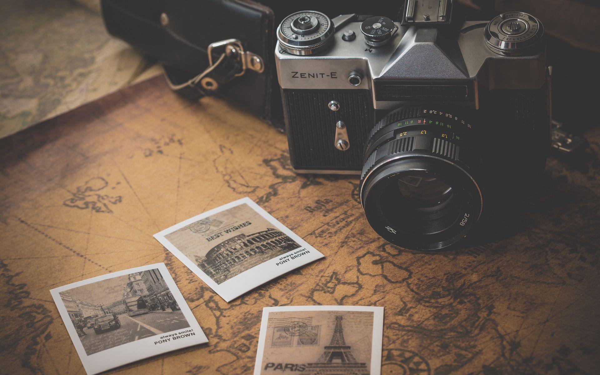 1920x1200 Download wallpaper 1920x1200 vintage, retro, camera, map, photo, travel widescreen 16:10 HD background