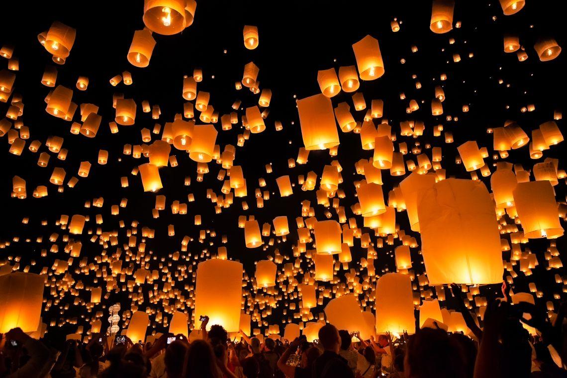 1140x760 Colby Brown Floating Lanterns. City lights wallpaper, Lit wallpaper, Photography wallpaper
