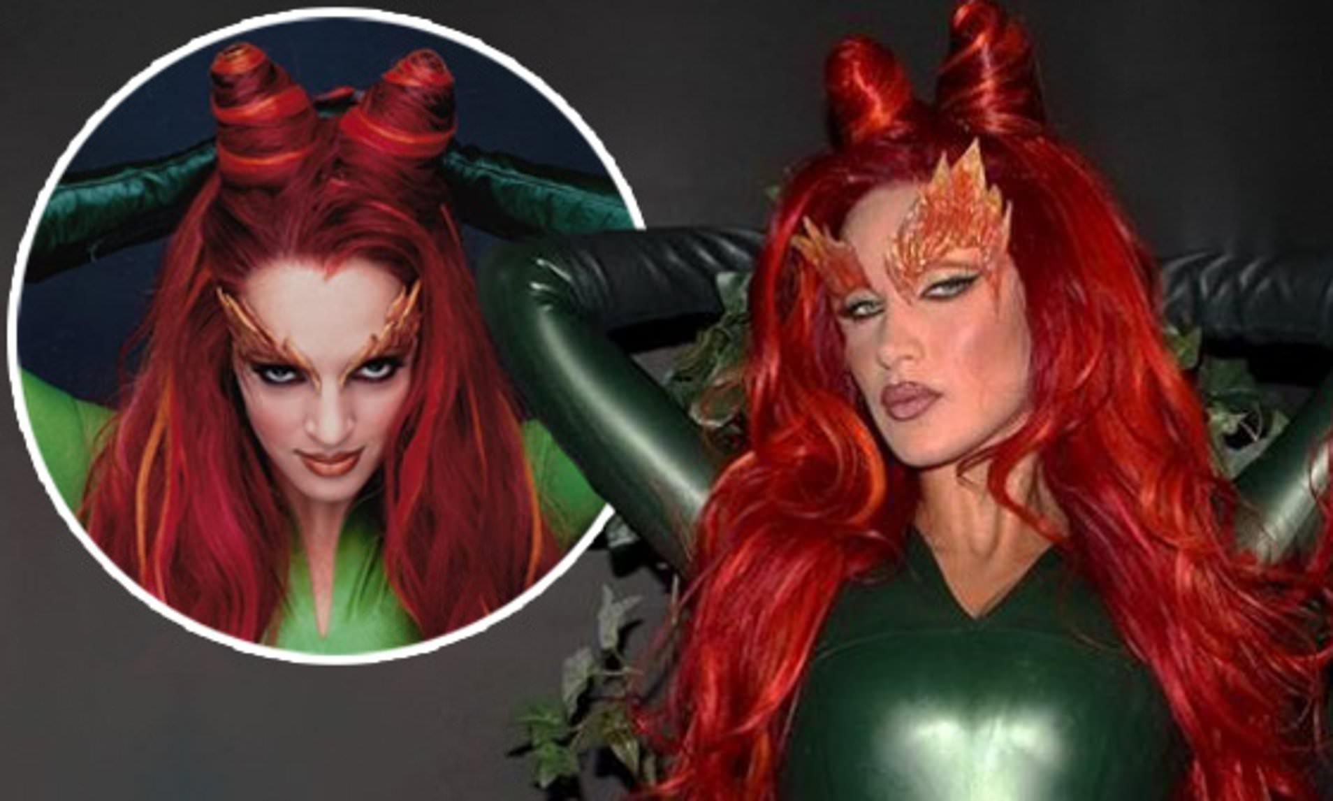 1908x1146 Bella Hadid shares new photo of her Poison Ivy costume for Halloween. Daily Mail Online