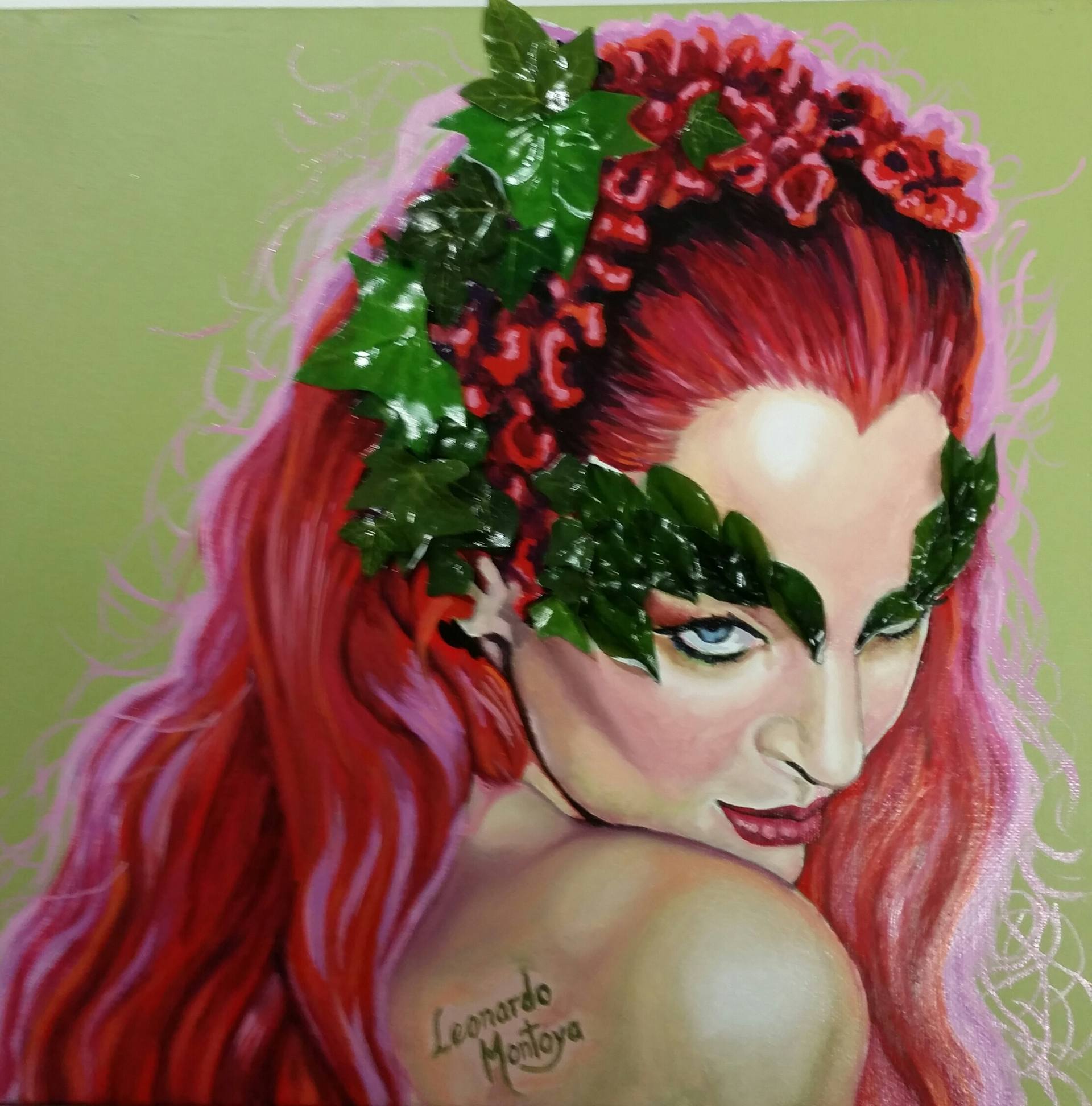 1920x1944 Uma Thurman Poison Ivy 1997 Painting By Leonardo Montoya