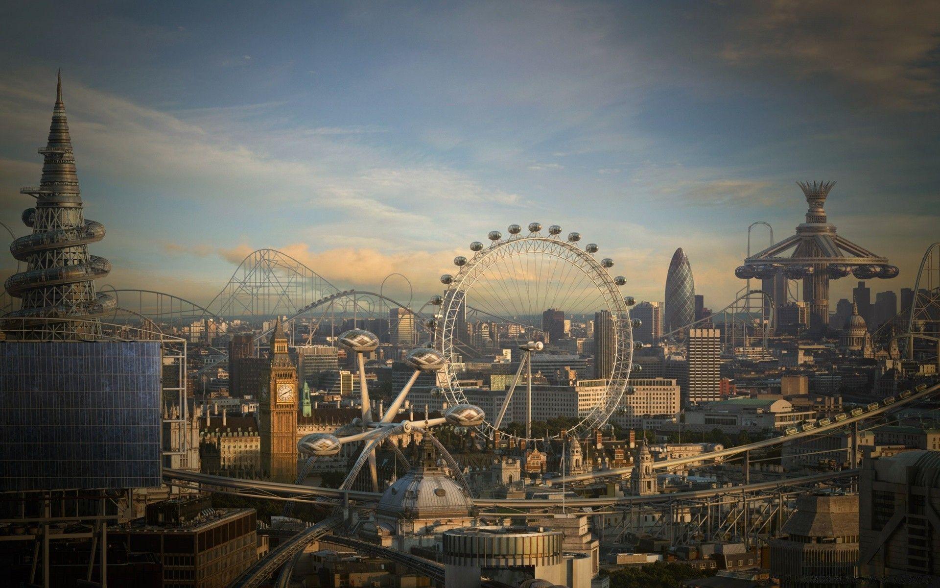 1920x1200 Futuristic City. Android wallpaper for free