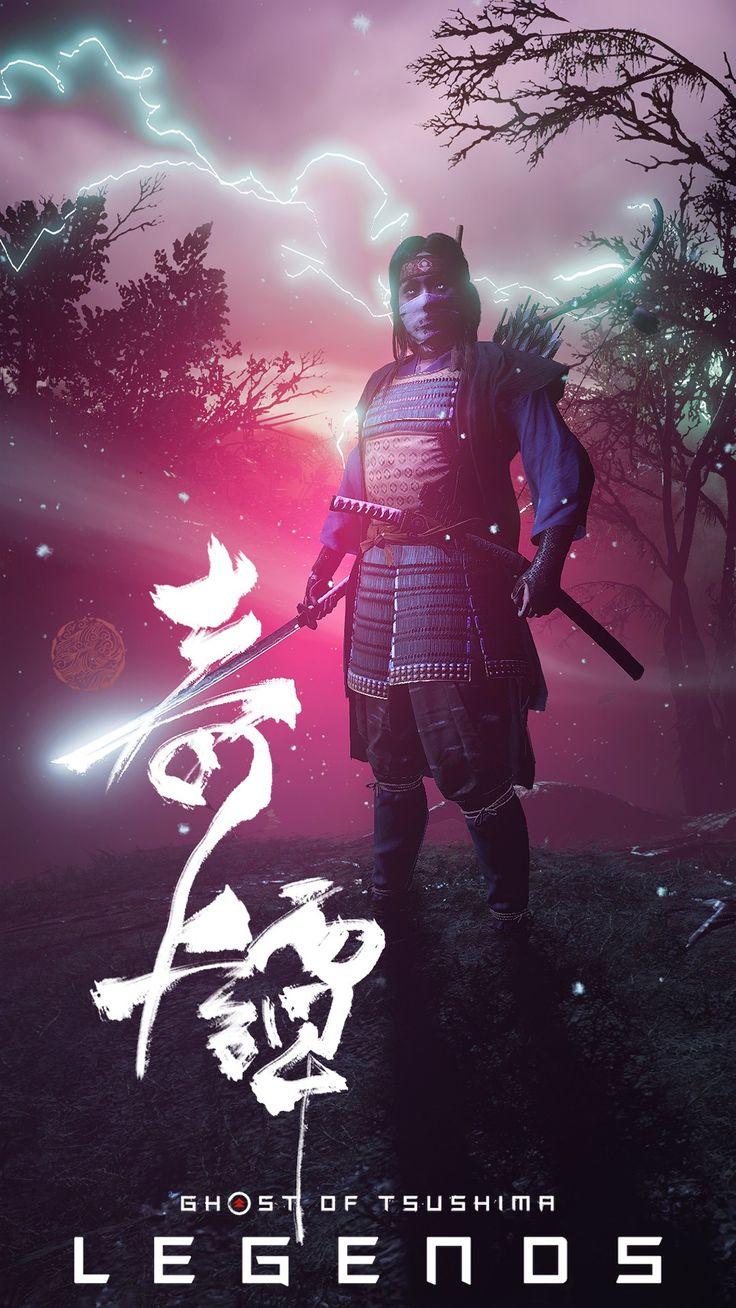 736x1308 Hunter Ghost of Tsushima Legends 4K HD background wallpaper