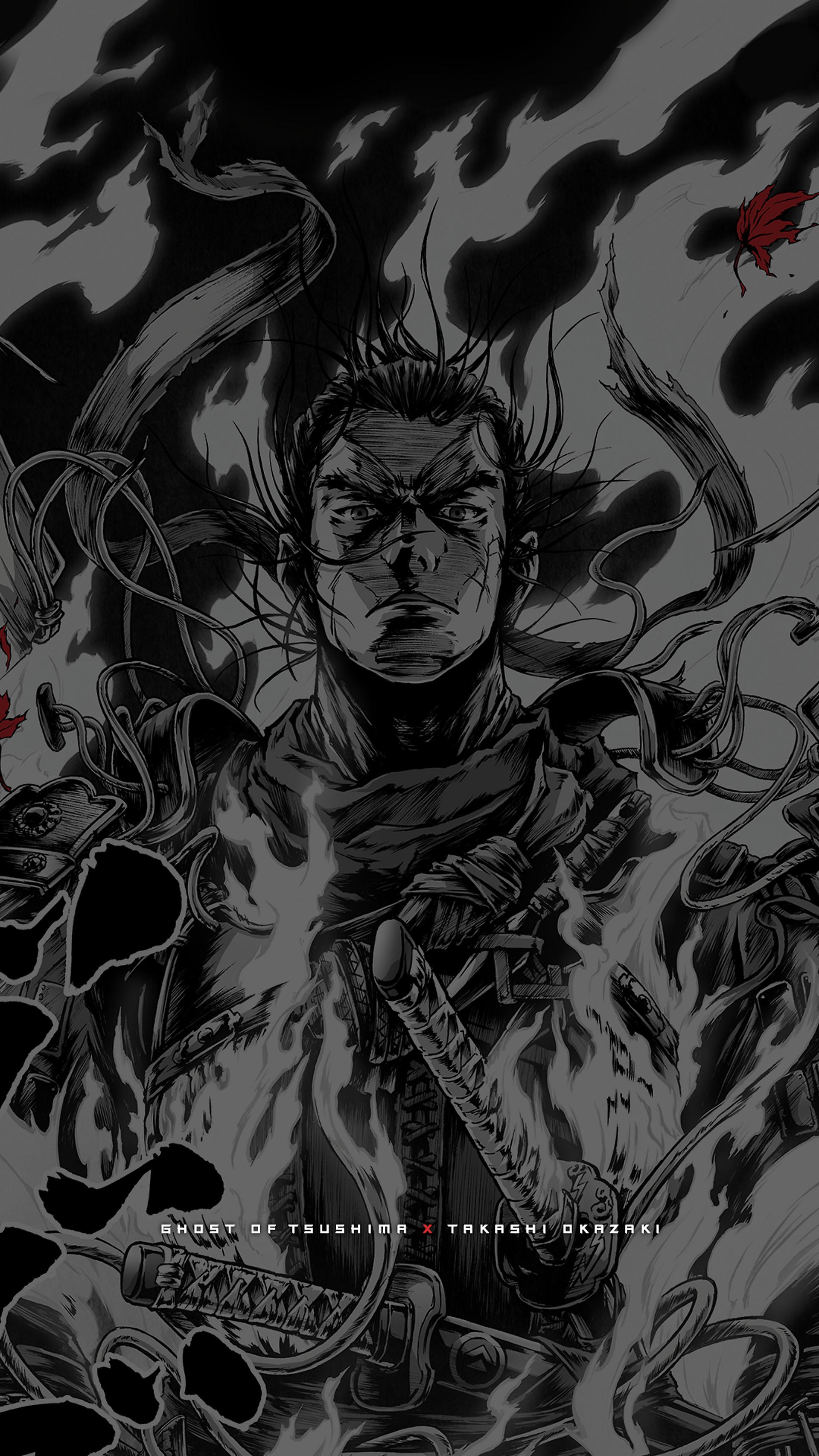 1919x3412 playstation wallpaper ghost of tsushima mobile manga 4K 03 ps4 26jun20 en us.