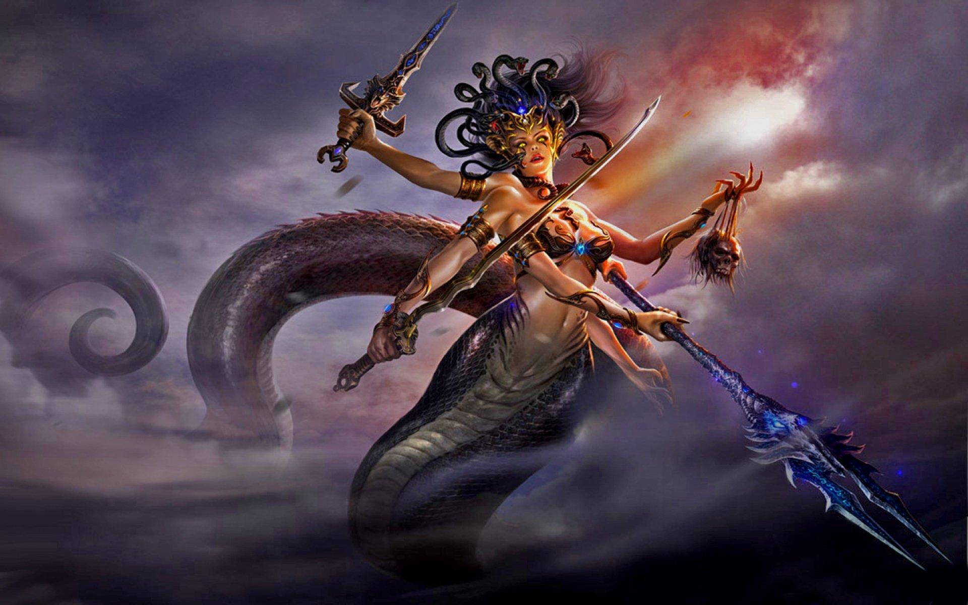 1920x1200 medusa, Monster, Creature, Gods, God, Art, Artwork Wallpaper HD / Desktop and Mobile Background