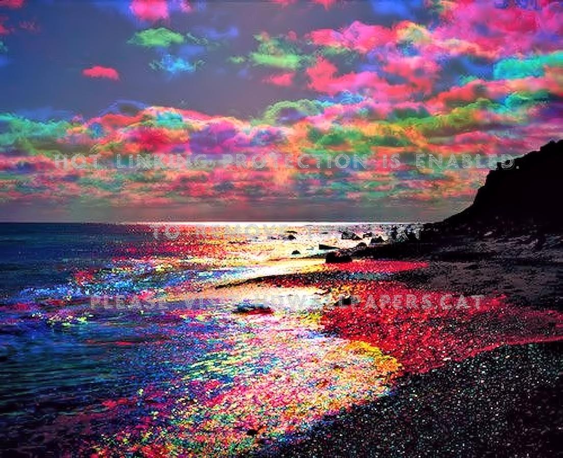1104x899 rainbow beach nature cloud beaches
