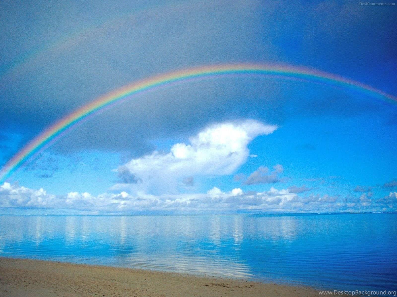 1600x1200 Beach Rainbow Wallpaper Desktop Background