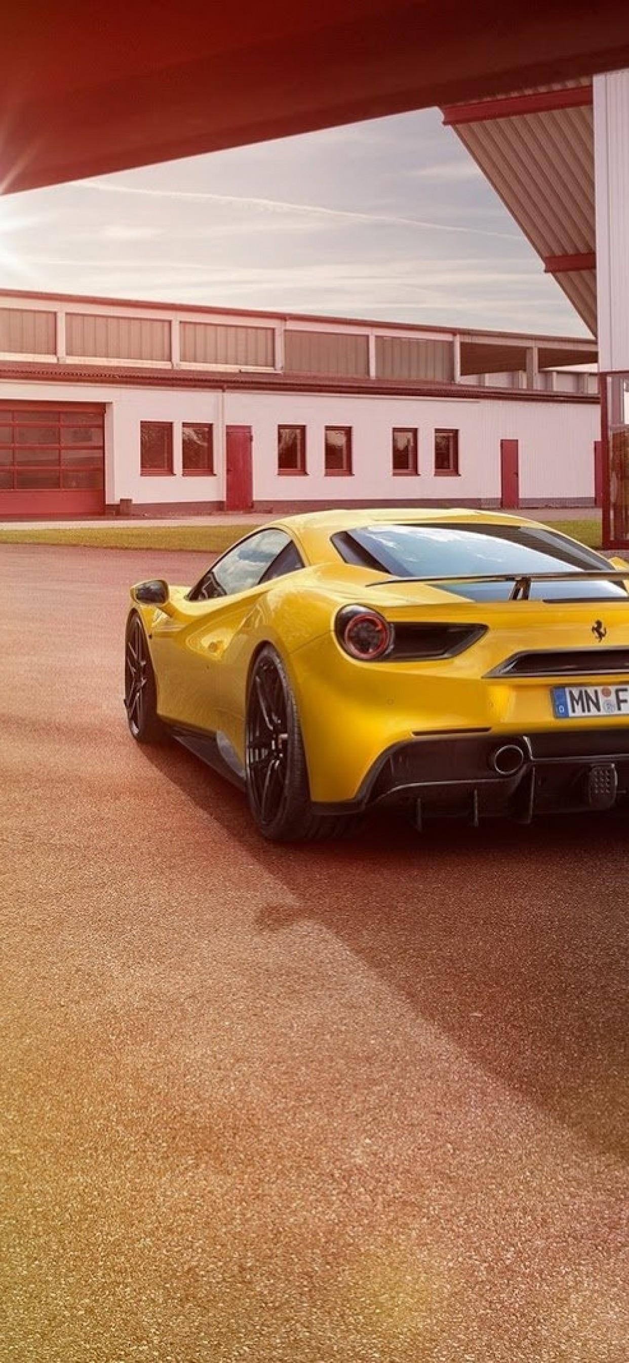 1242x2688 Download 1242x2688 Cars, Ferrari 488 Gtb, Yellow, Back Wallpaper for iPhone 11 Pro Max & XS Max