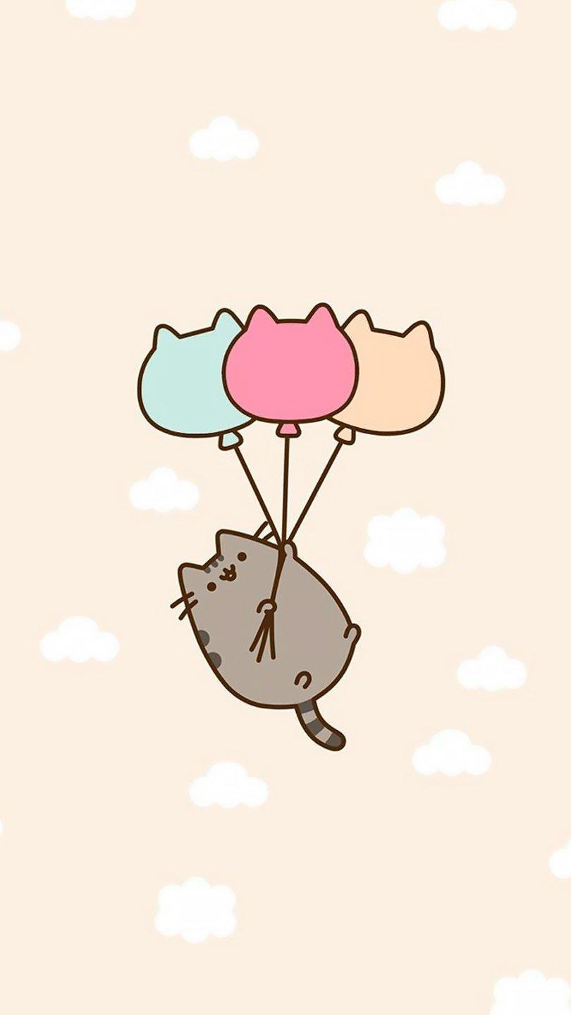 810x1440 Pusheen Cat Aesthetic Wallpaper 2K for iPhone and Mobile Phone