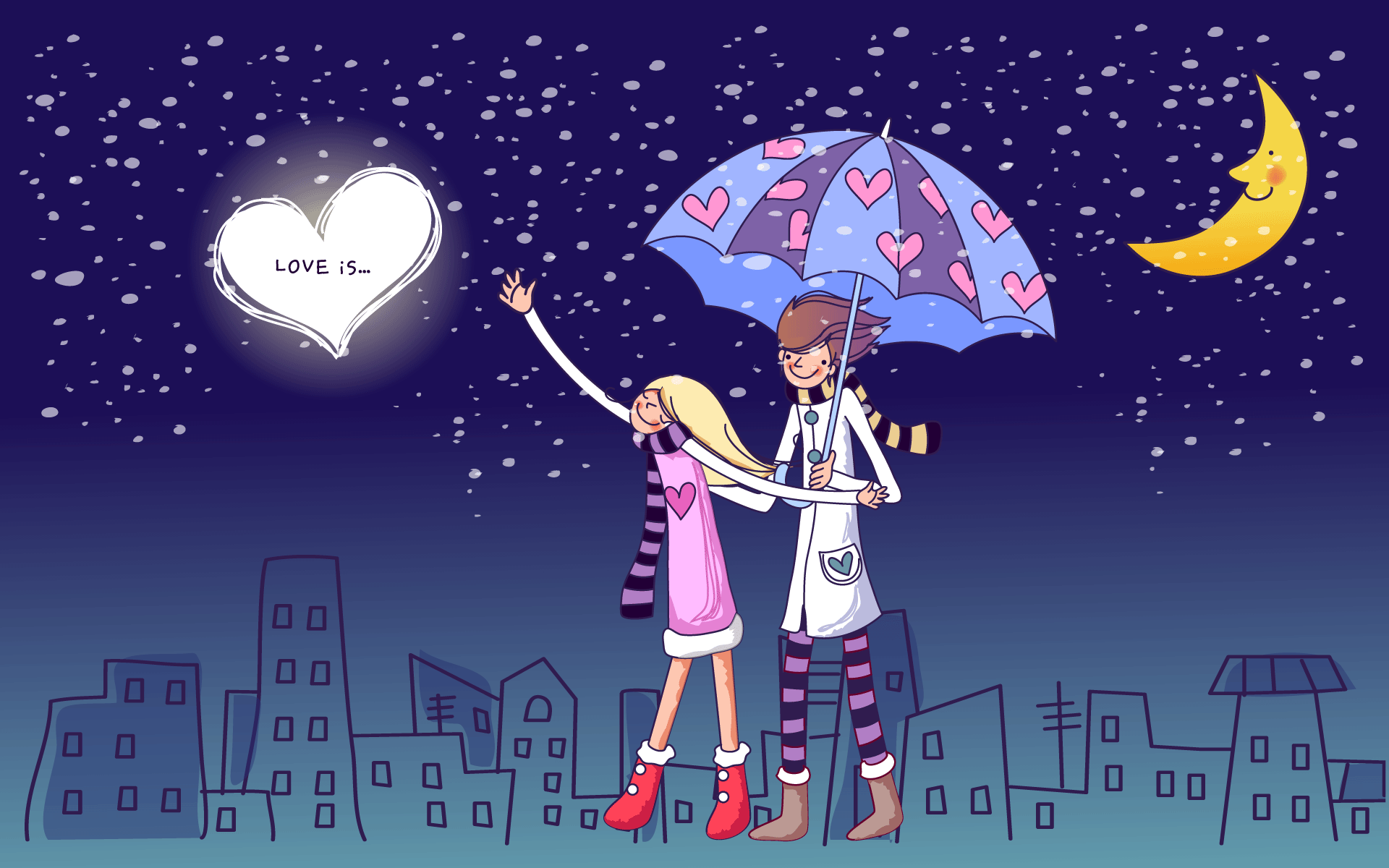 Cartoon Love Couple Hd Wallpaper Download