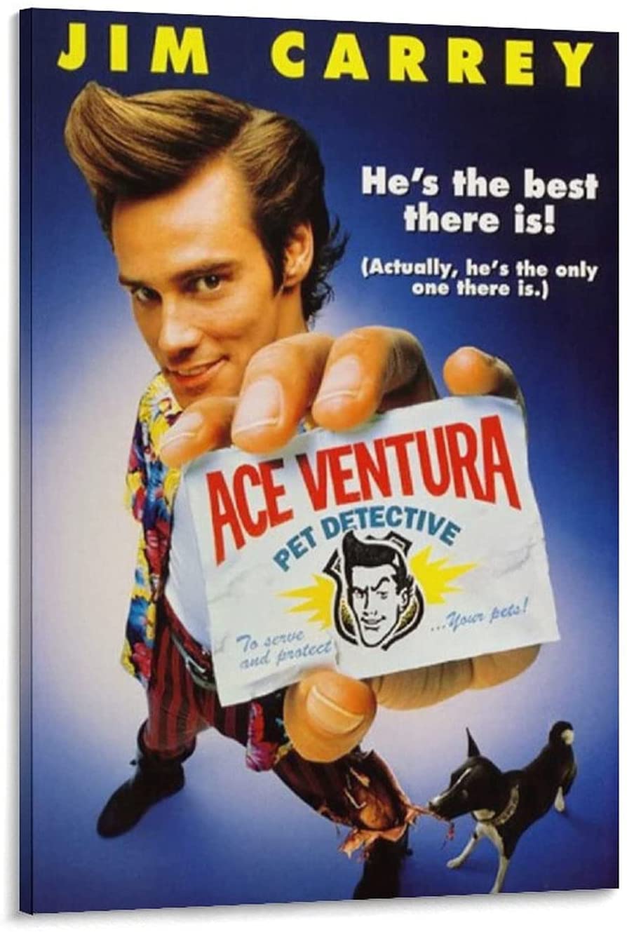894x1329 yownle Jim Carrey Ace Ventura Pet Detective Movie Poster for Room Aesthetic Poster Decorative Painting Canvas Wall Art Living Room Posters Bedroom Painting 12x18inch(30x45cm): Posters & Prints