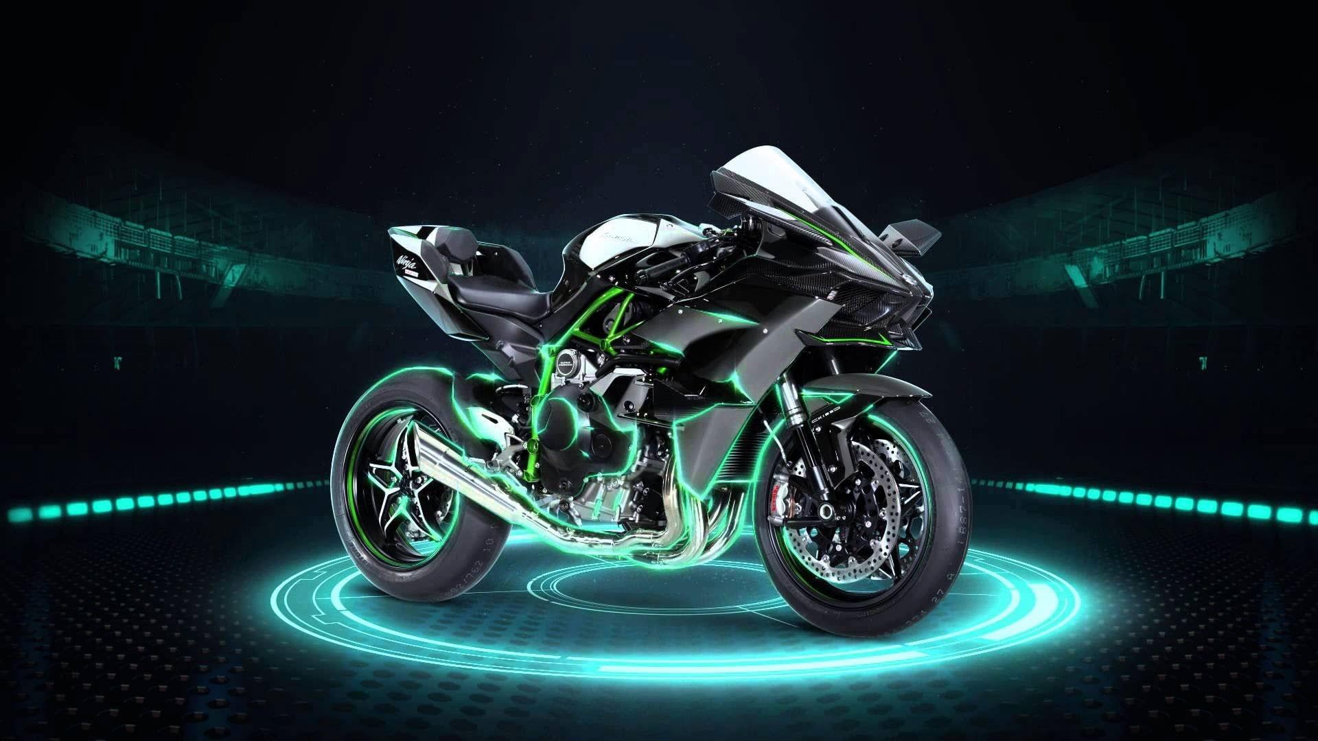 1920x1080 Black And Green Kawasaki H2R Sports Bike Wallpaper, Motorcycle, Kawasaki Ninja H2R • Wallpaper For You