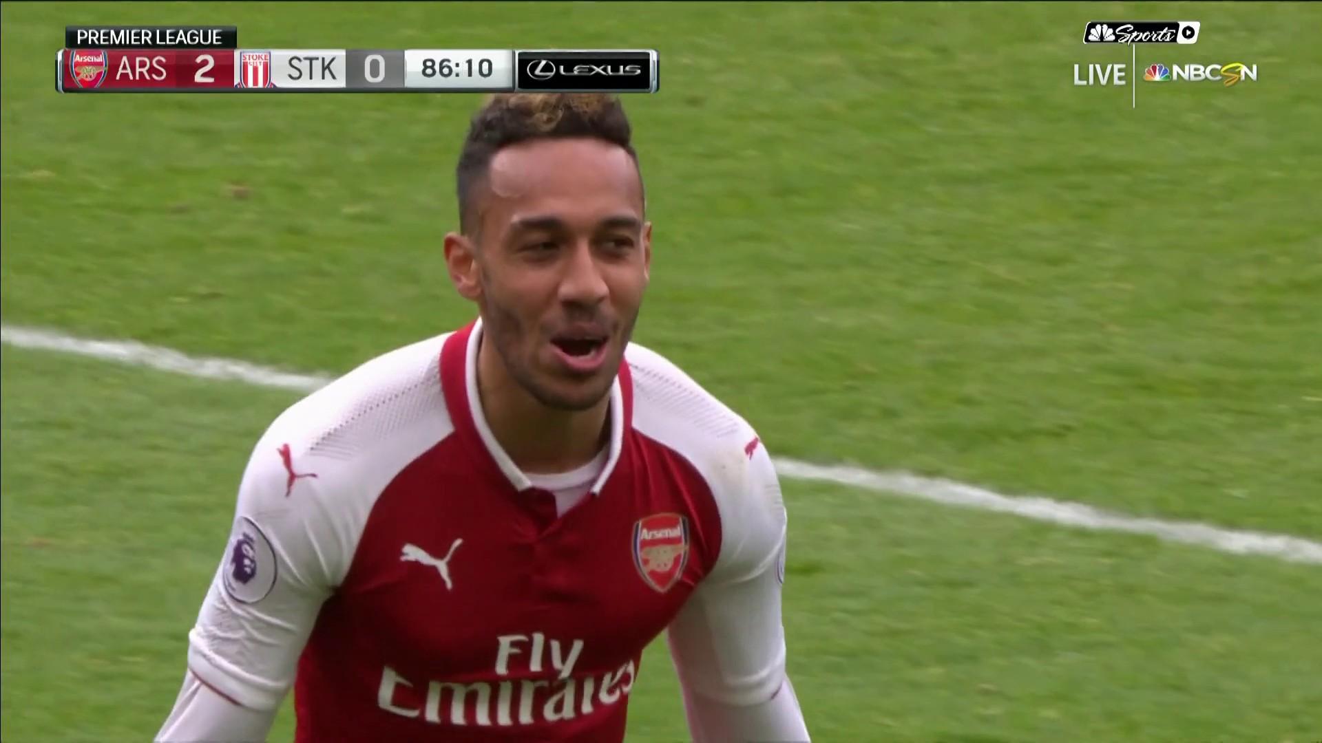 1920x1080 Arsenal's Pierre Emerick Aubameyang Makes It 2 0 Against Stoke City