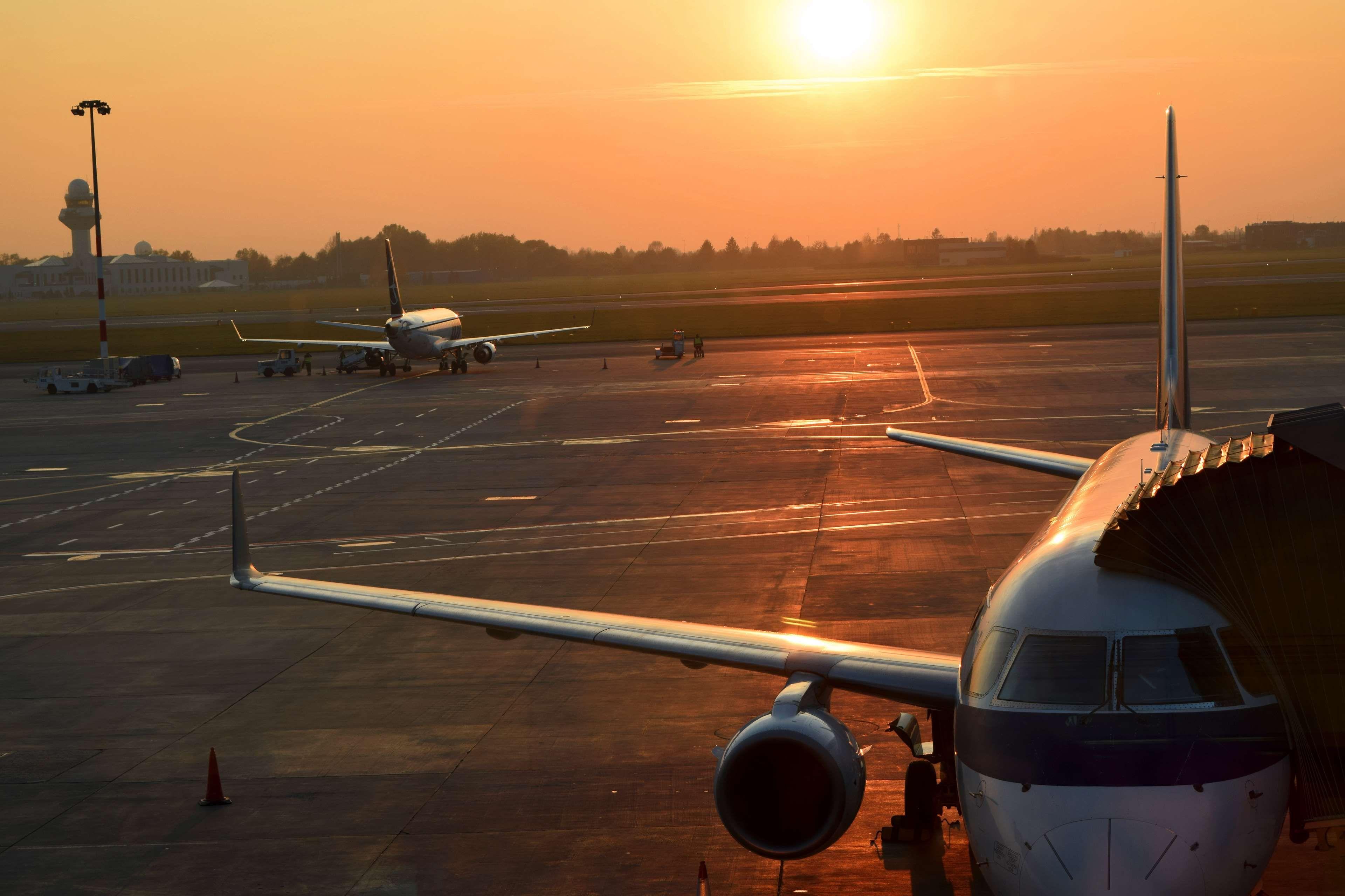 3840x2560 airport #chopin airport #plane #sunset. Cool wallpaper, Sunset, Wind turbine