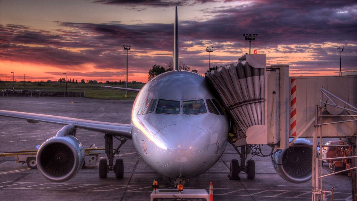 1244x700 Sunset aircraft airports wallpaperx1080