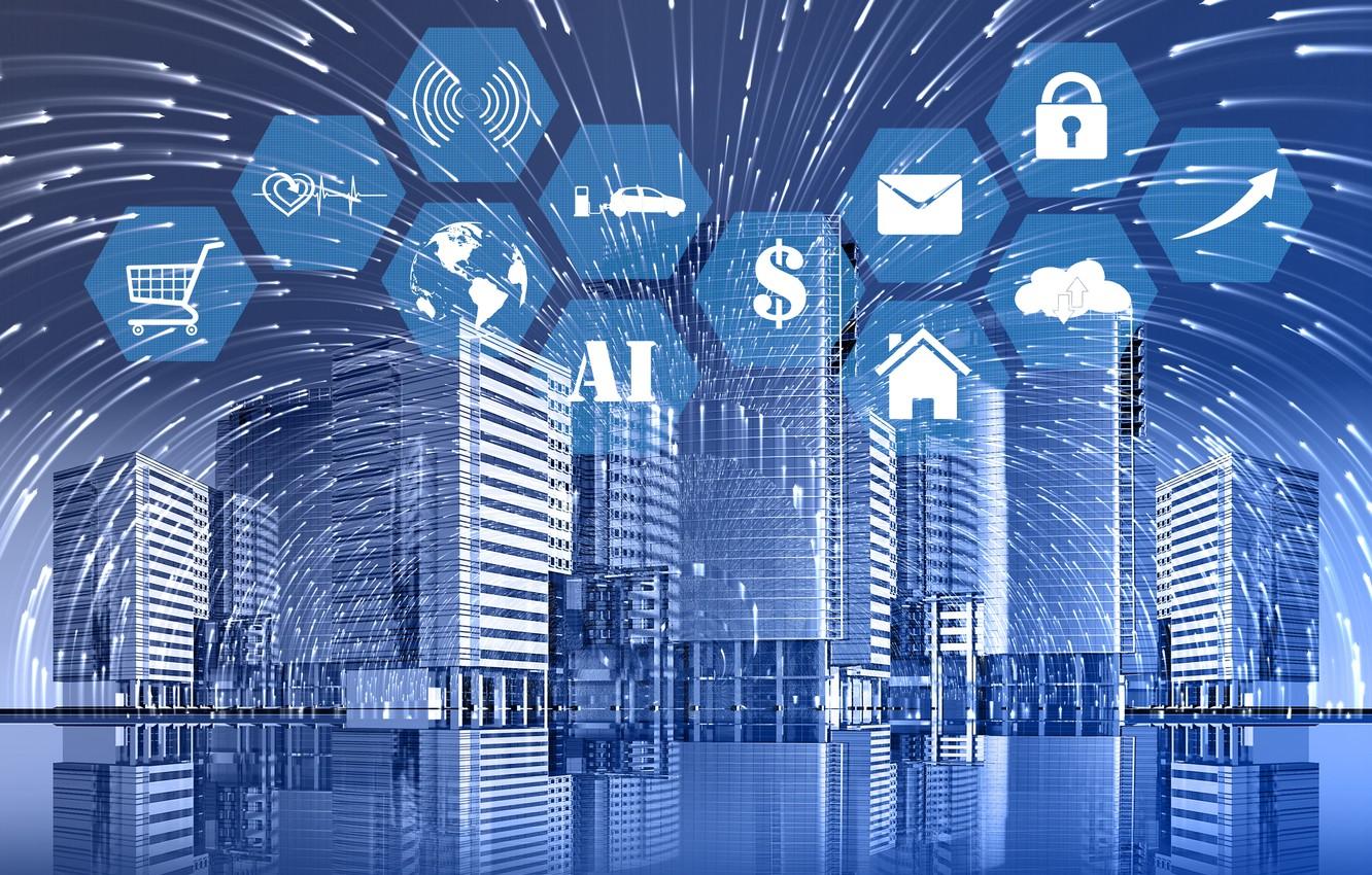 1332x850 Wallpaper the city, network, technology, Internet, web image for desktop, section рендеринг