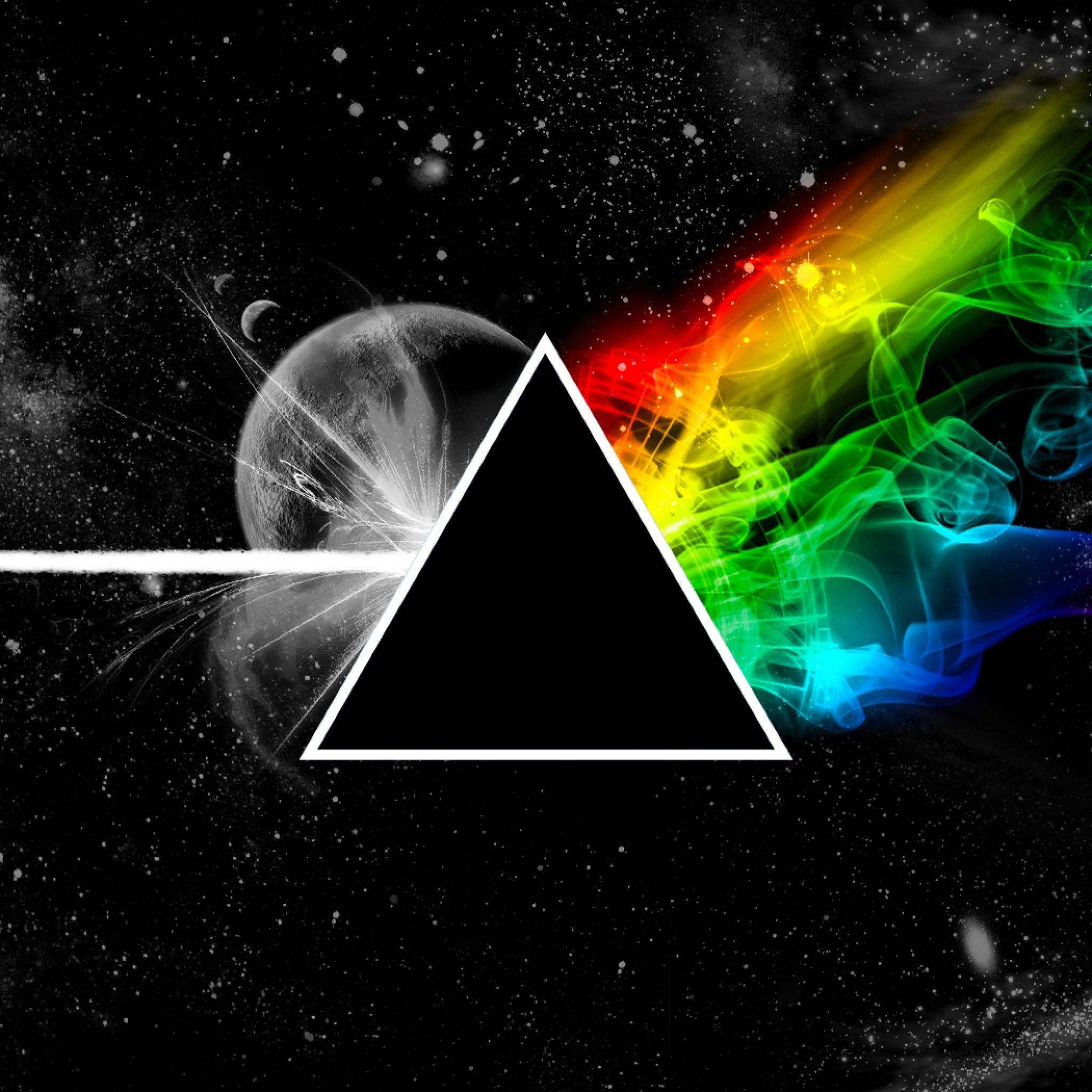 2048x2048 Download pink floyd triangle space planet colors 2048 x 2048