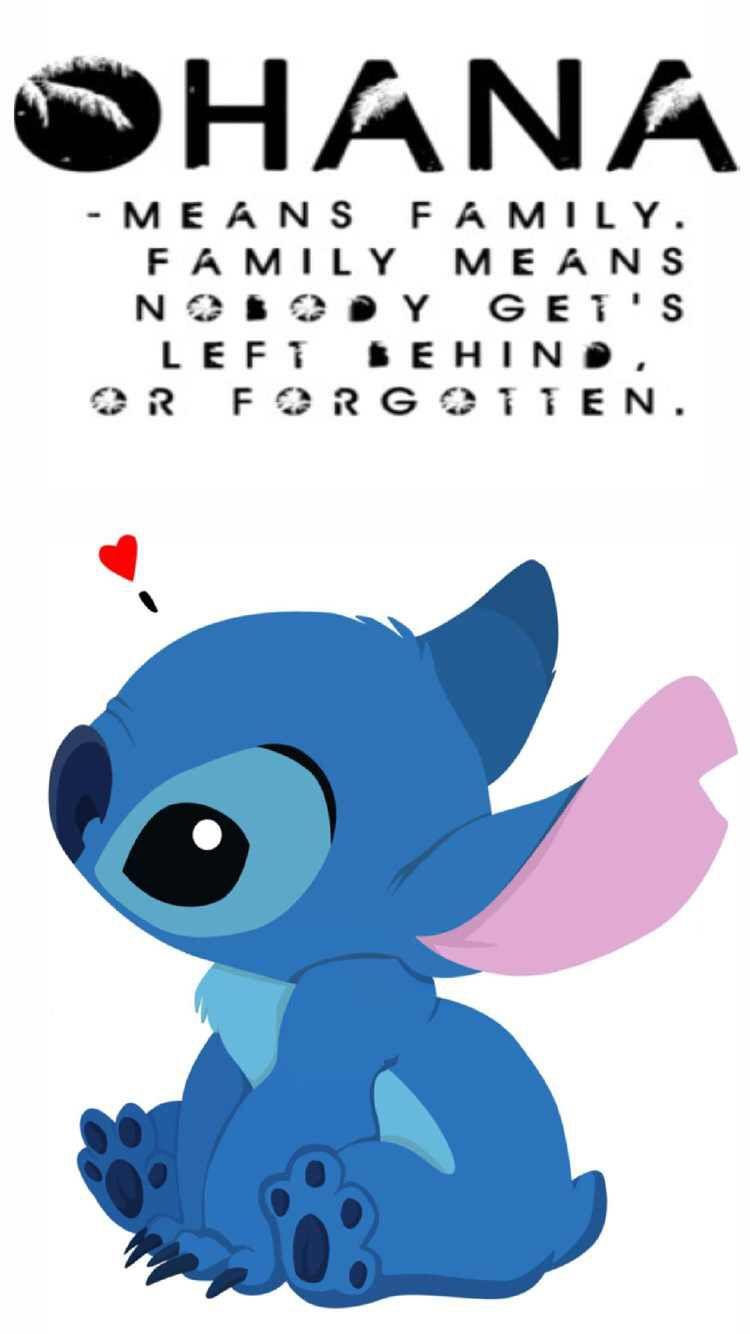 750x1334 Disney Stitch Ohana Quote Wallpaper
