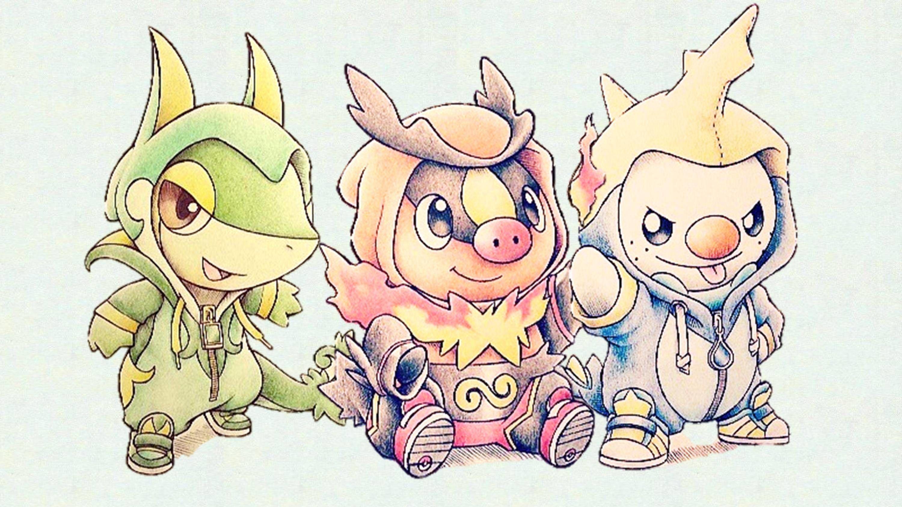 3000x1688 Starter Pokemon Wallpaper