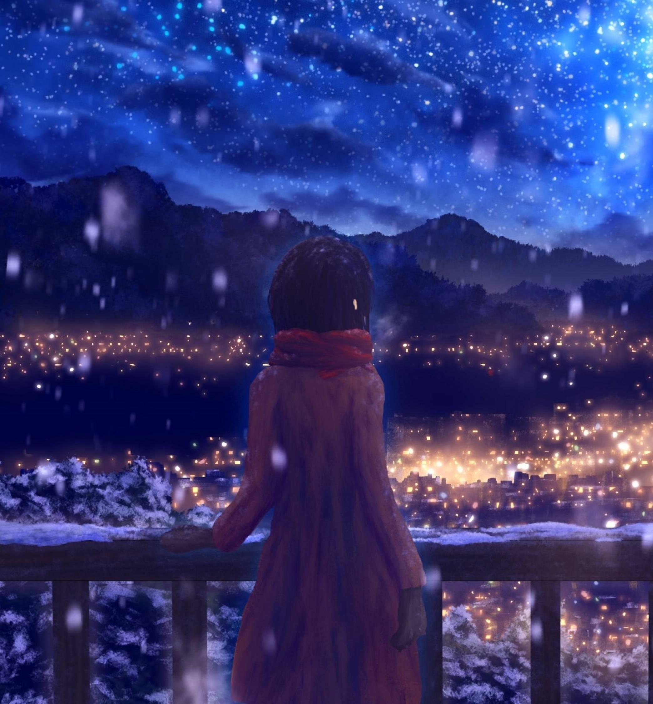 2088x2250 Anime Girl Standing Alone in Snow 2088x2250 Resolution Wallpaper, HD Nature 4K Wallpaper, Image, Photo and Background