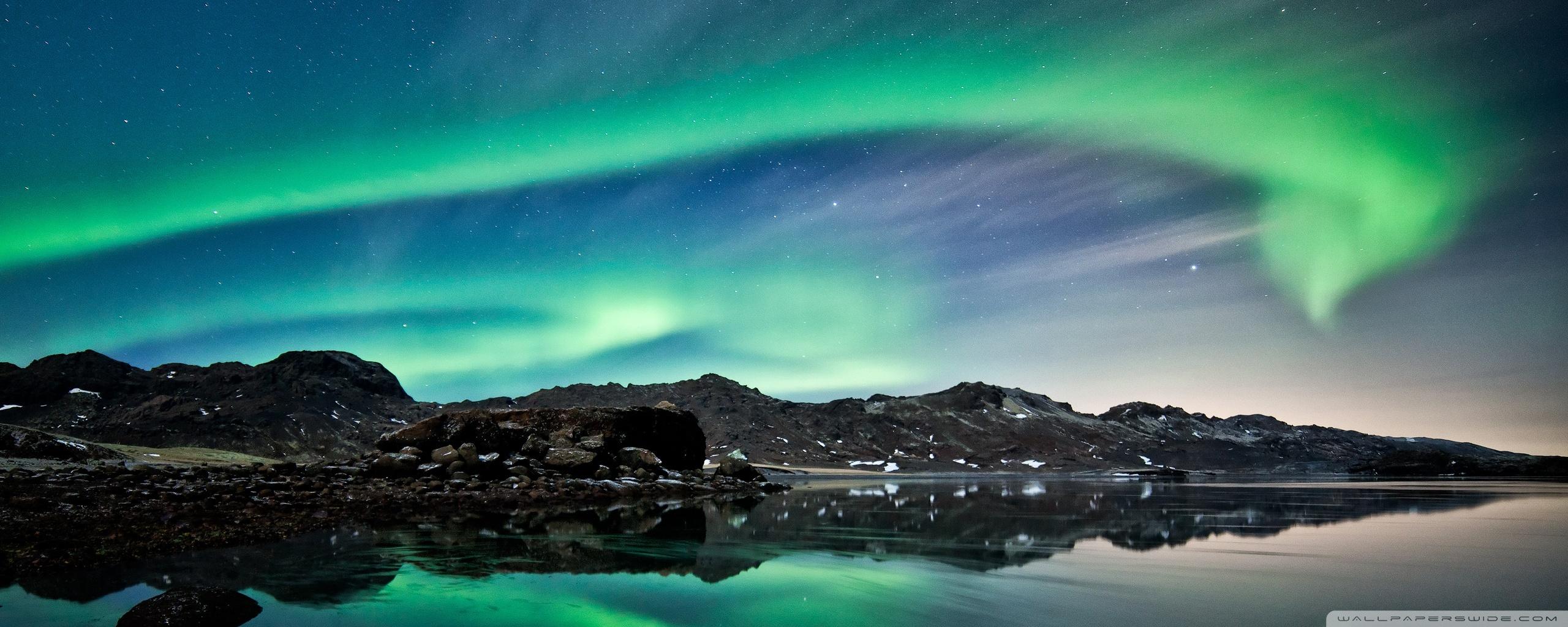 2560x1024 Northern Lights Desktop Wallpaper HD
