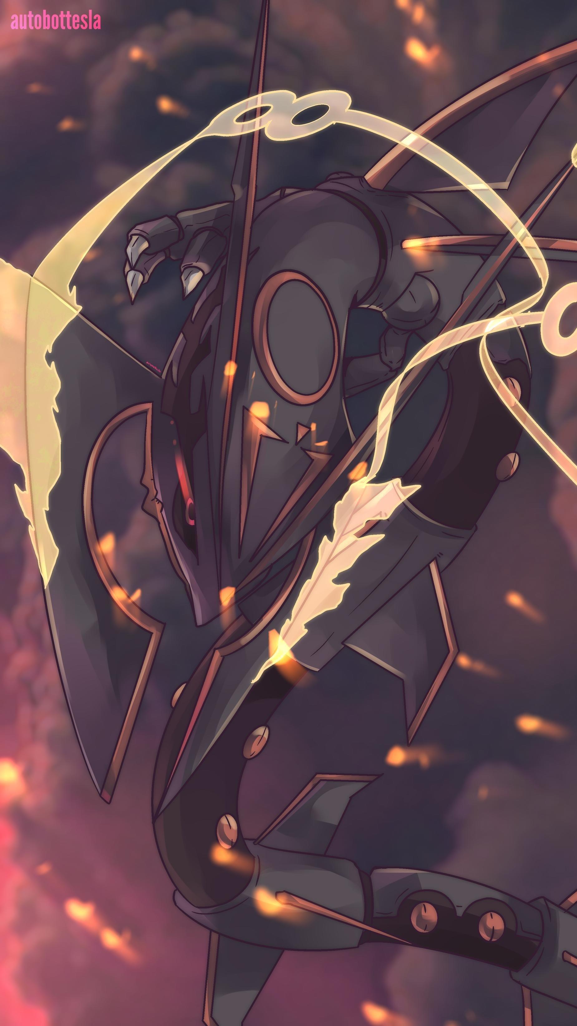 1850x3289 Day 603 and Shiny Mega Rayquaza! Anger Raining Down from Heaven! Art