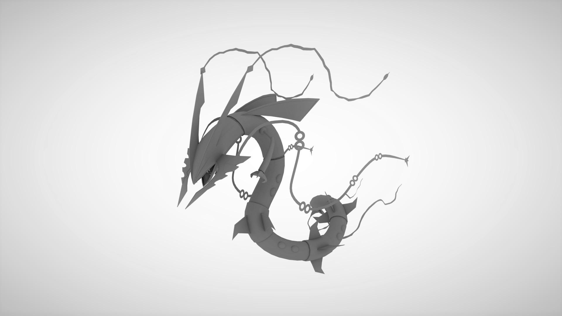 1920x1080 Shiny Mega Rayquaza Fan Art, Evan Kapouranis