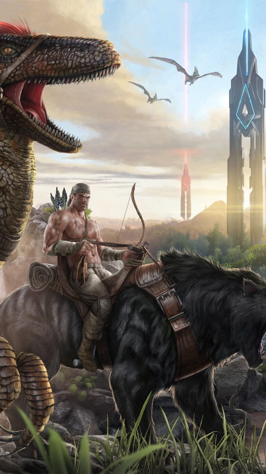 1080x1920 Survival Evolved, Landscape, Dinosaurs, Guns, Bows, Beaver Playing Ark Survival Taming A Wooly Mammoths