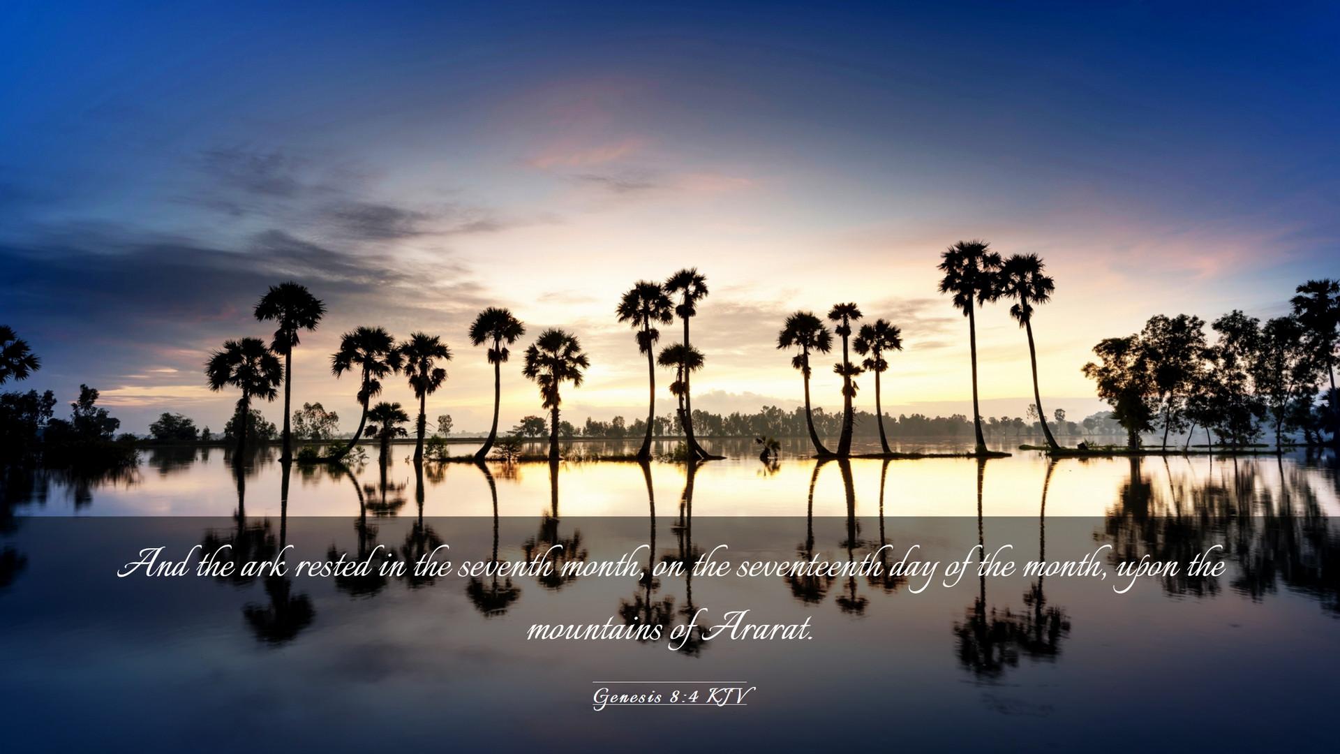 1920x1080 Genesis 8:4 KJV Desktop Wallpaper the ark rested in the seventh month