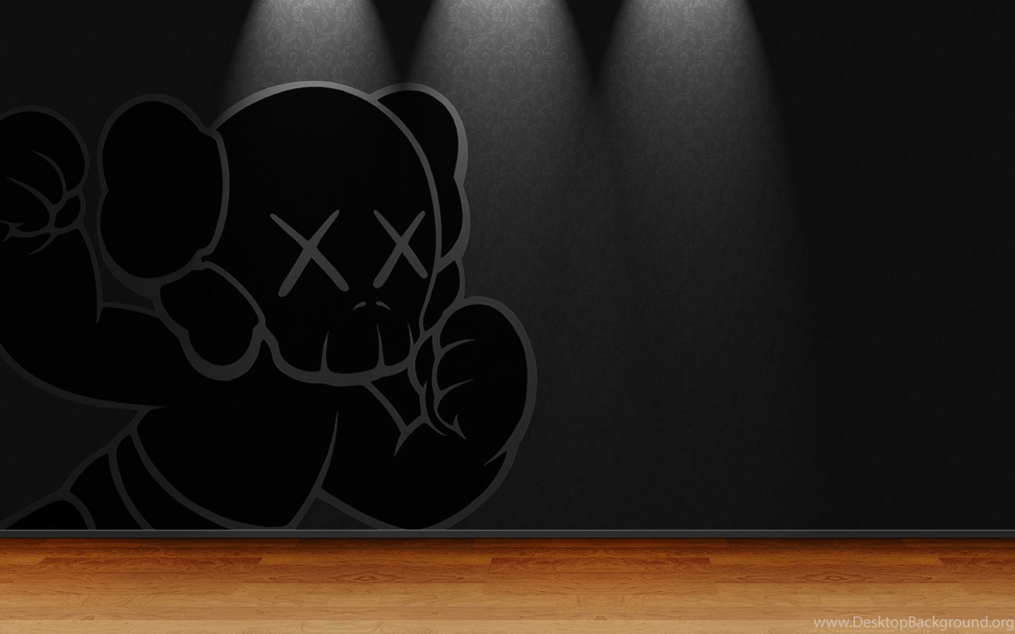 Download Black and White Kaws Hangs Out Wallpaper  Wallpaperscom