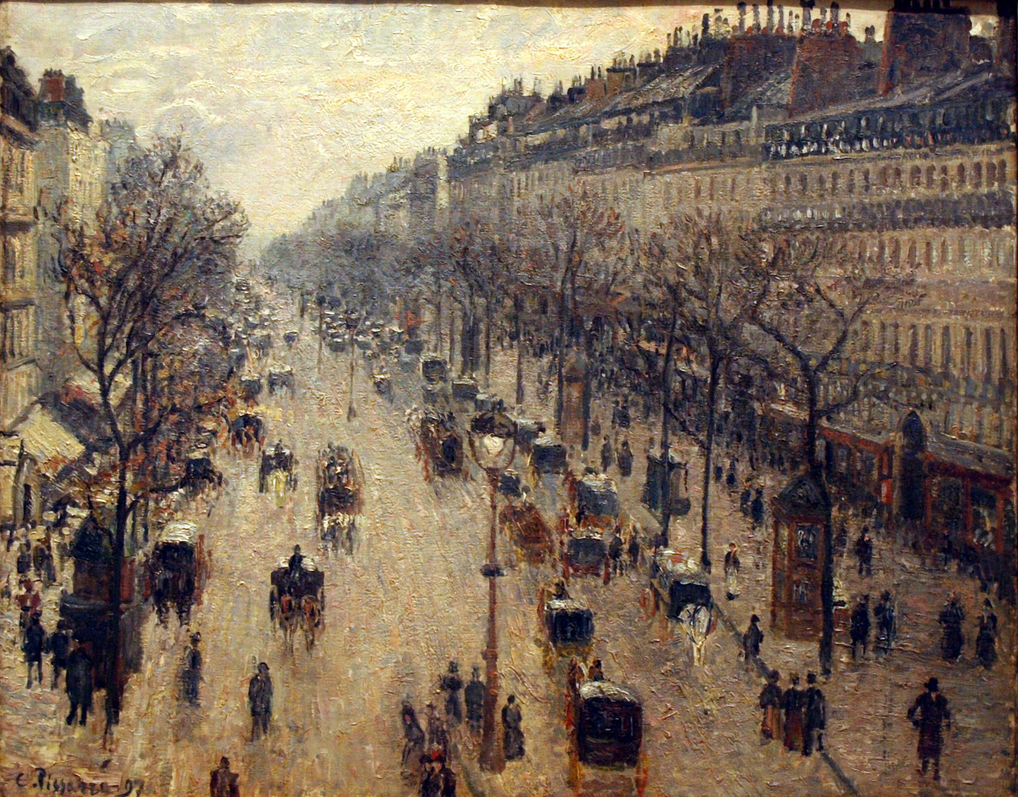 2038x1596 paris paintings winter france morning camille pissarro impressionism