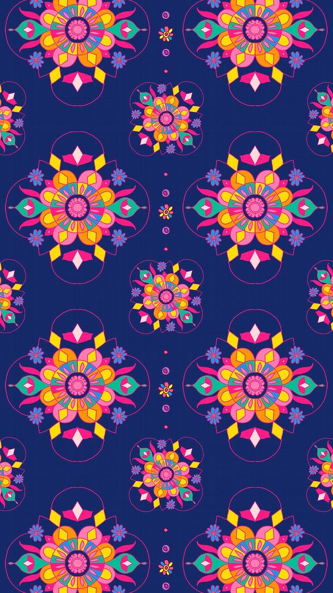 675x1200 Indian mandala pattern phone wallpaper