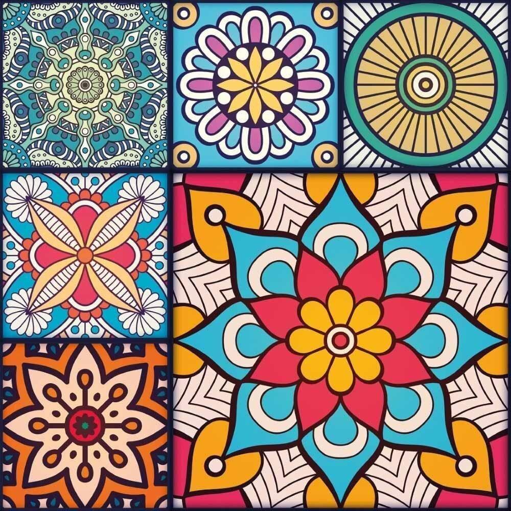 1000x1000 Bungalow Rose Indian Mandala Colorful Peel & Stick Wallpaper N015040
