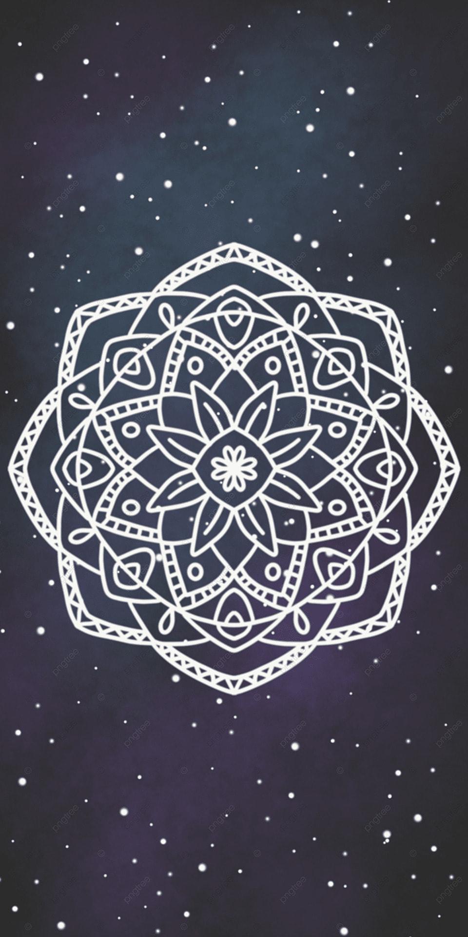 960x1920 Dark Space Sky With White Outline Mandala Wallpaper Background, Mandala Wallpaper, Indian Mandala, Mandala Phone Wallpaper Background Image for Free Download