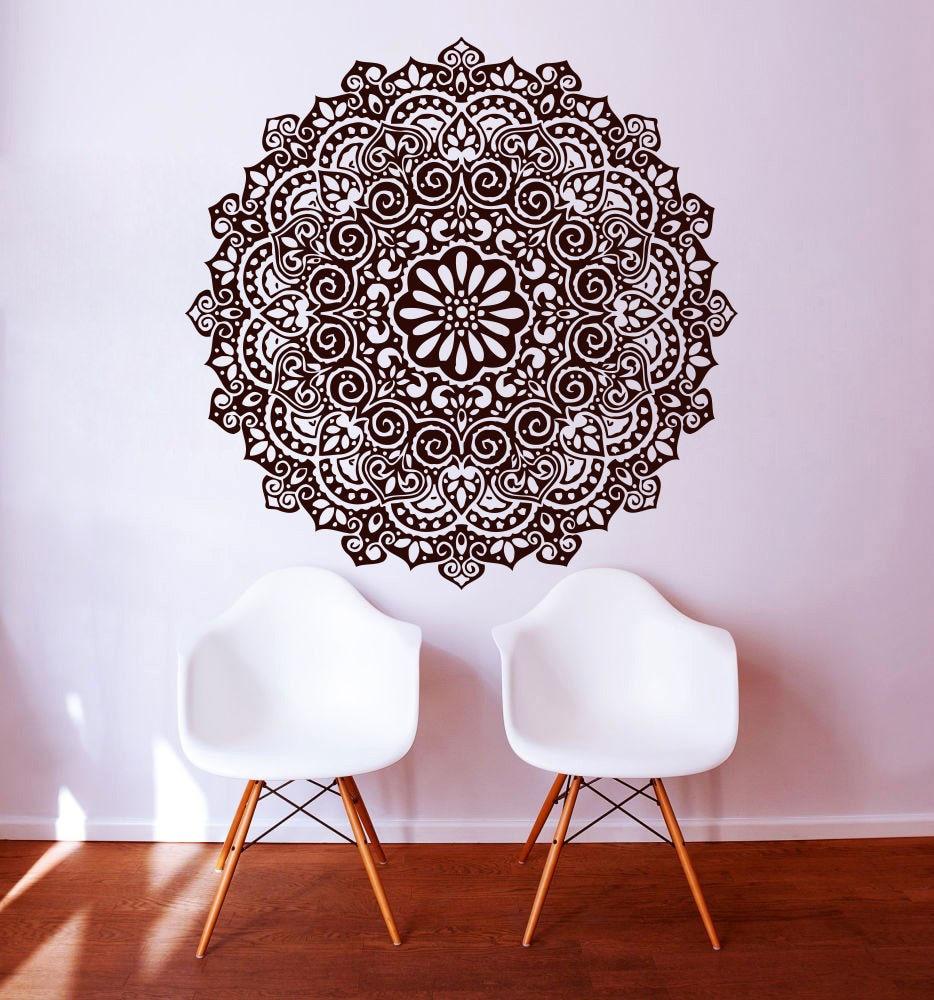 934x1000 Mandala Menhdi Om Indian Hindu Buddha Wall Decal Vinyl Sticker Art Decor for Living Room. decoration for living room. art decorvinyl stickers