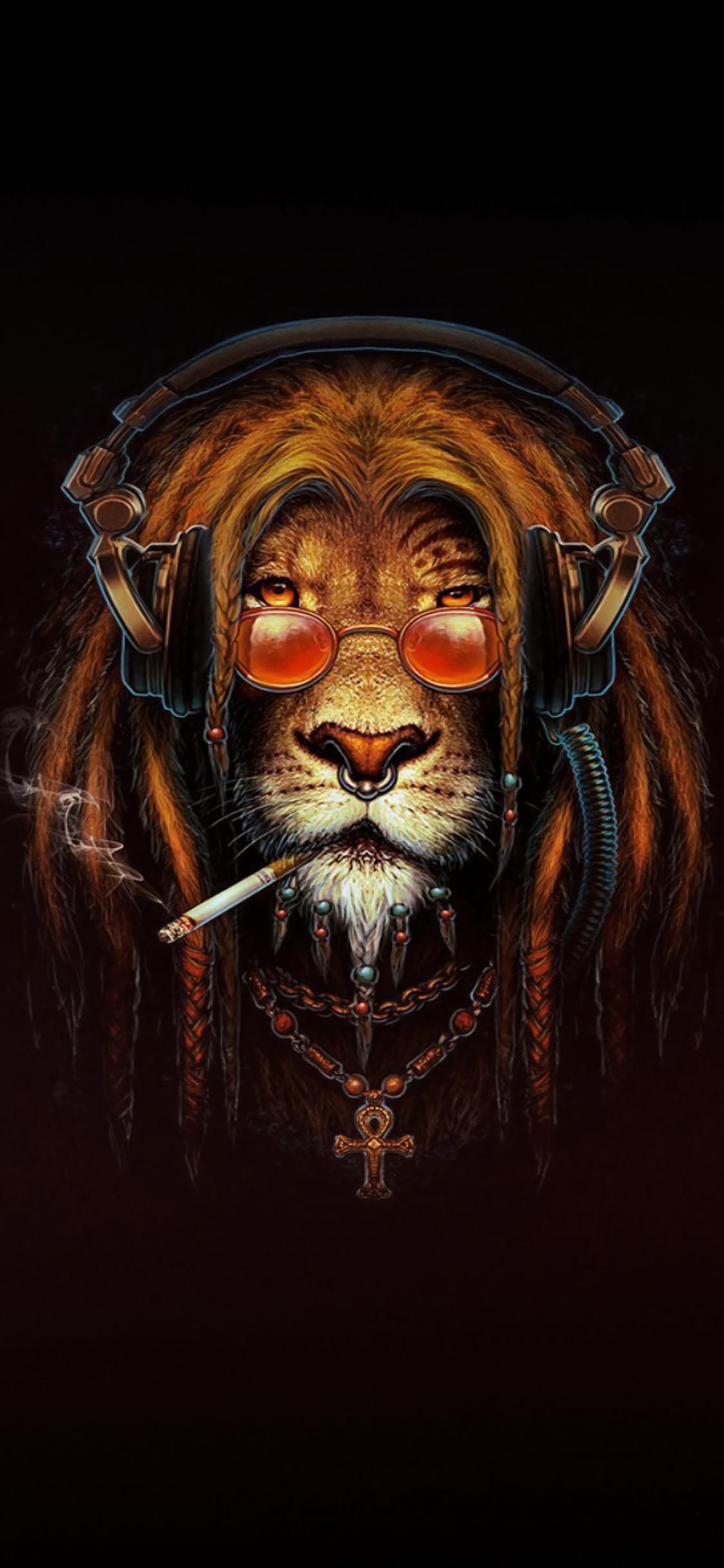 1125x2436 Lion Smoking Digital Art iPhone XS, iPhone iPhone X Wallpaper, HD Minimalist 4K Wallpaper, Image, Photo and Background