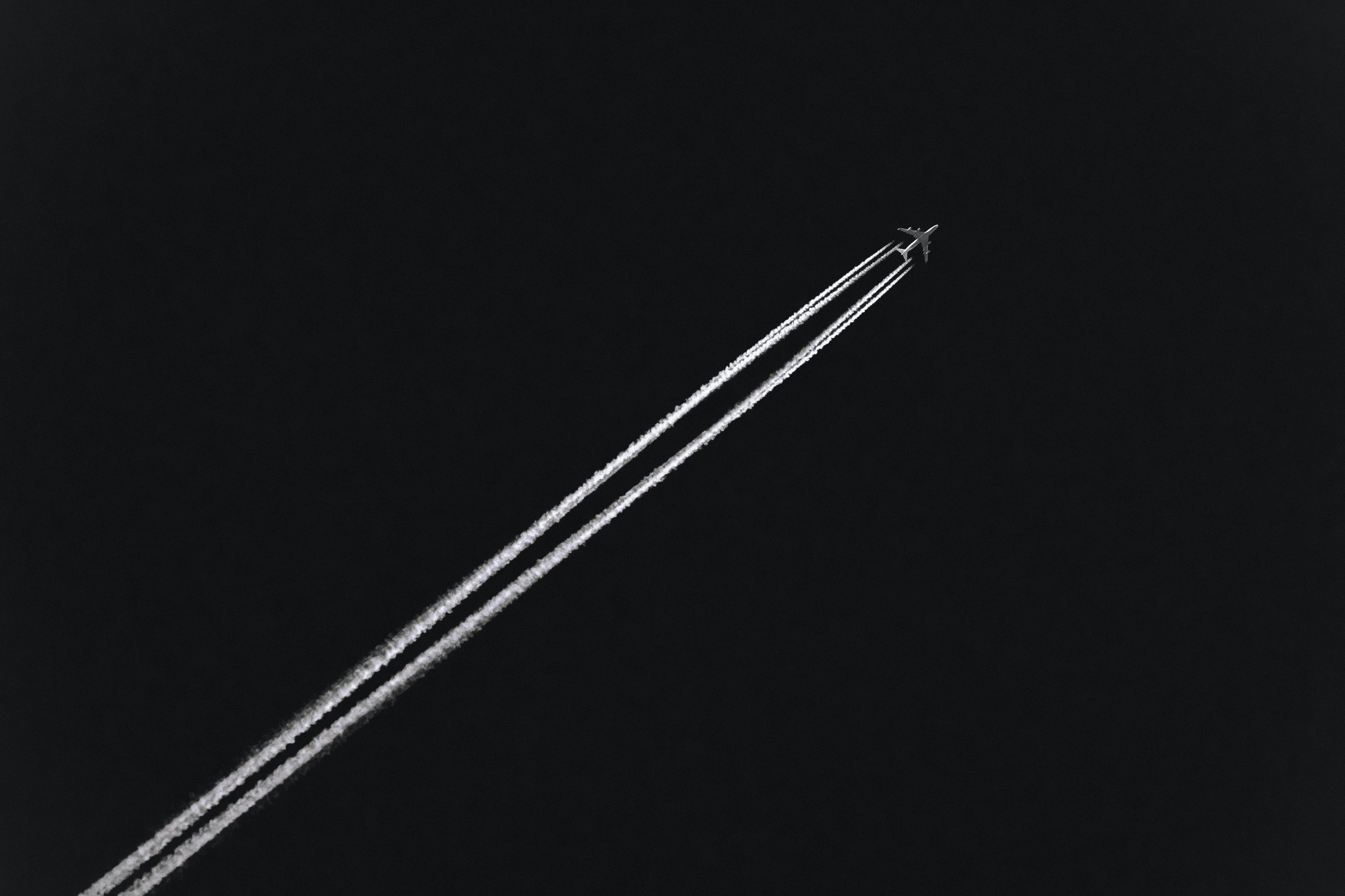 6000x4000 6000x4000 #airplane, #airline, #night, #black, #Creative Commons image, #high contrast, #aircraft, #black and white, #air, #plane, #switzerland, #trails, #dark, #traffic, #sky, #jet, #jet trail, #heaven, # aeroplane, #flight, #travel HD