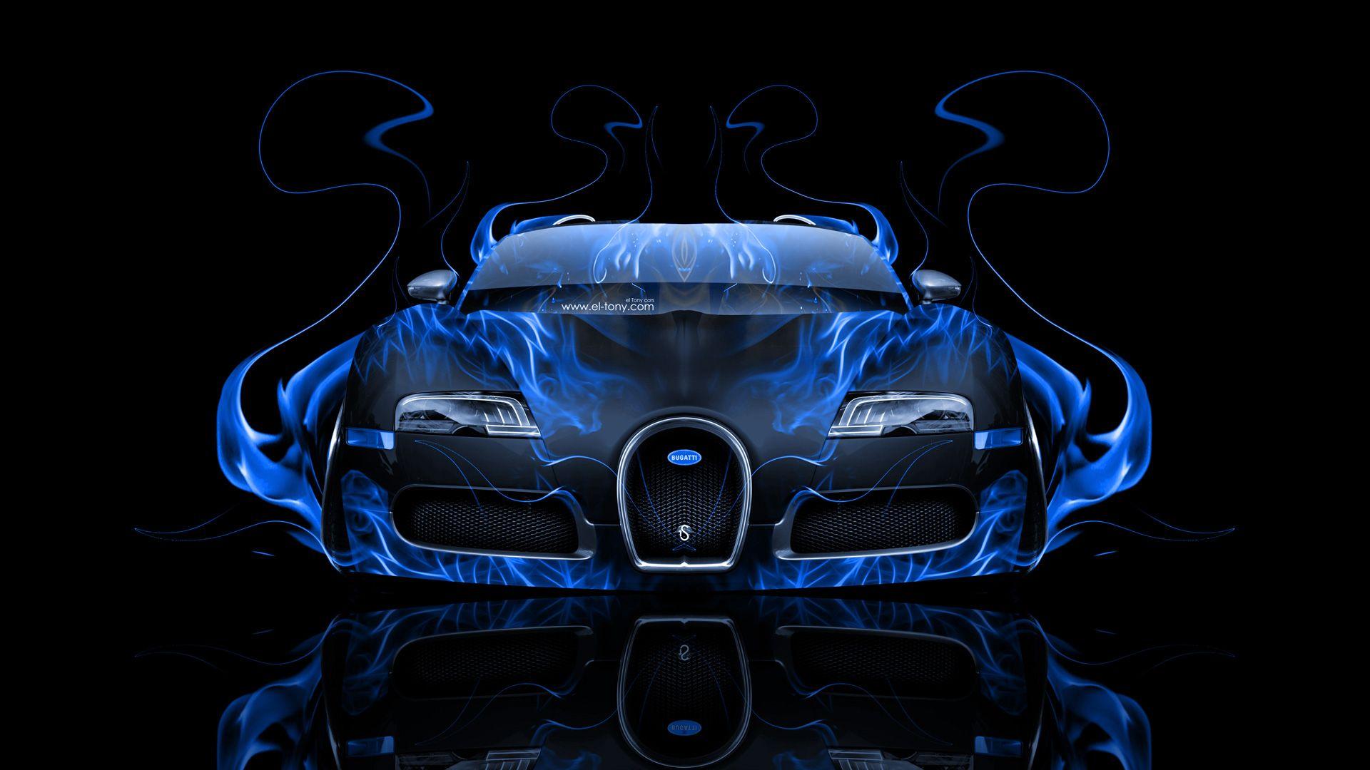 1920x1080 Picture of Blue Bugatti Wallpaper