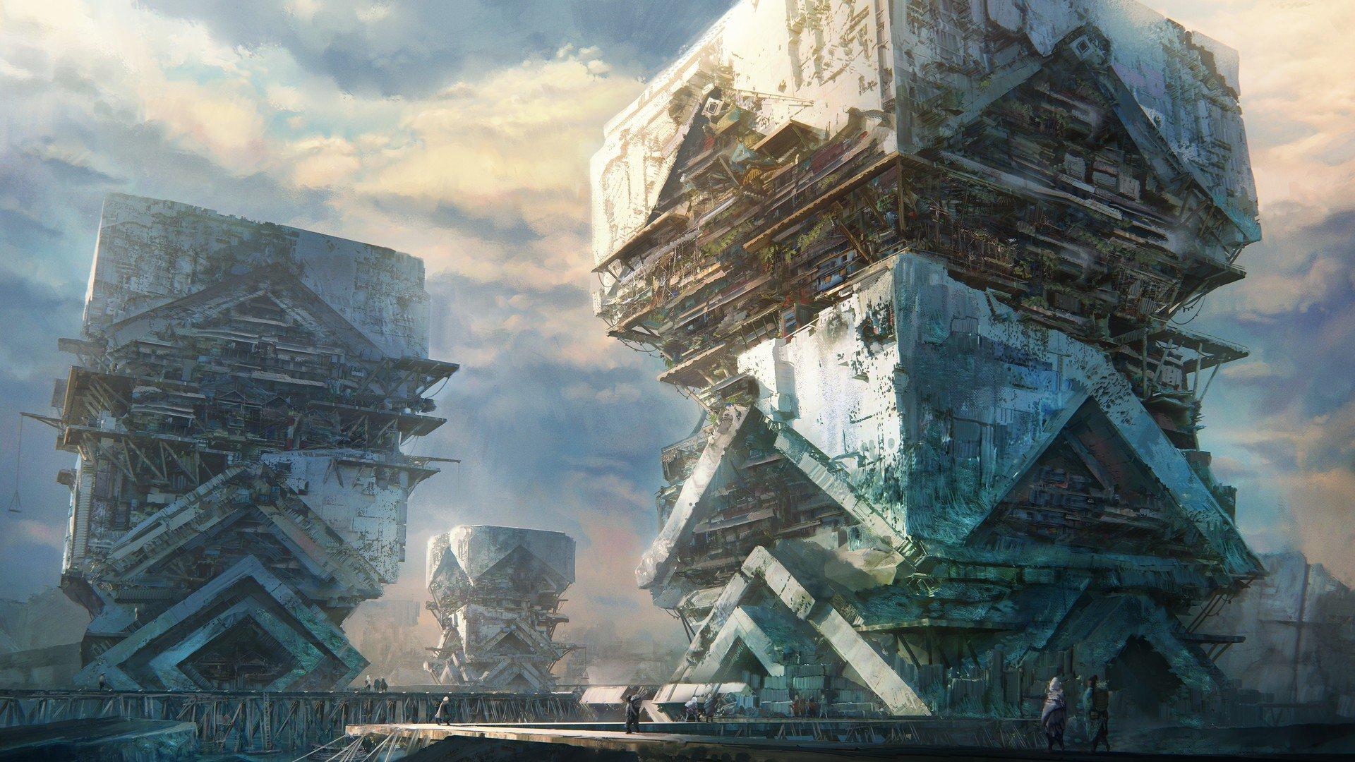 1920x1080 1920x1080 digital art concept art asian architecture science fiction futuristic city futuristic wallpaper JPG 461 kB