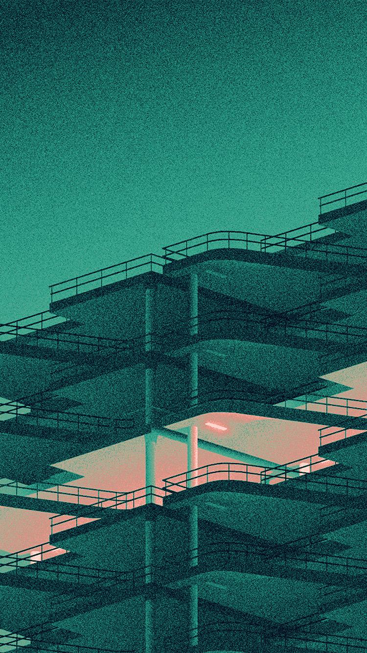 750x1334 iPhone X wallpaper. architecture minimal green illustration art