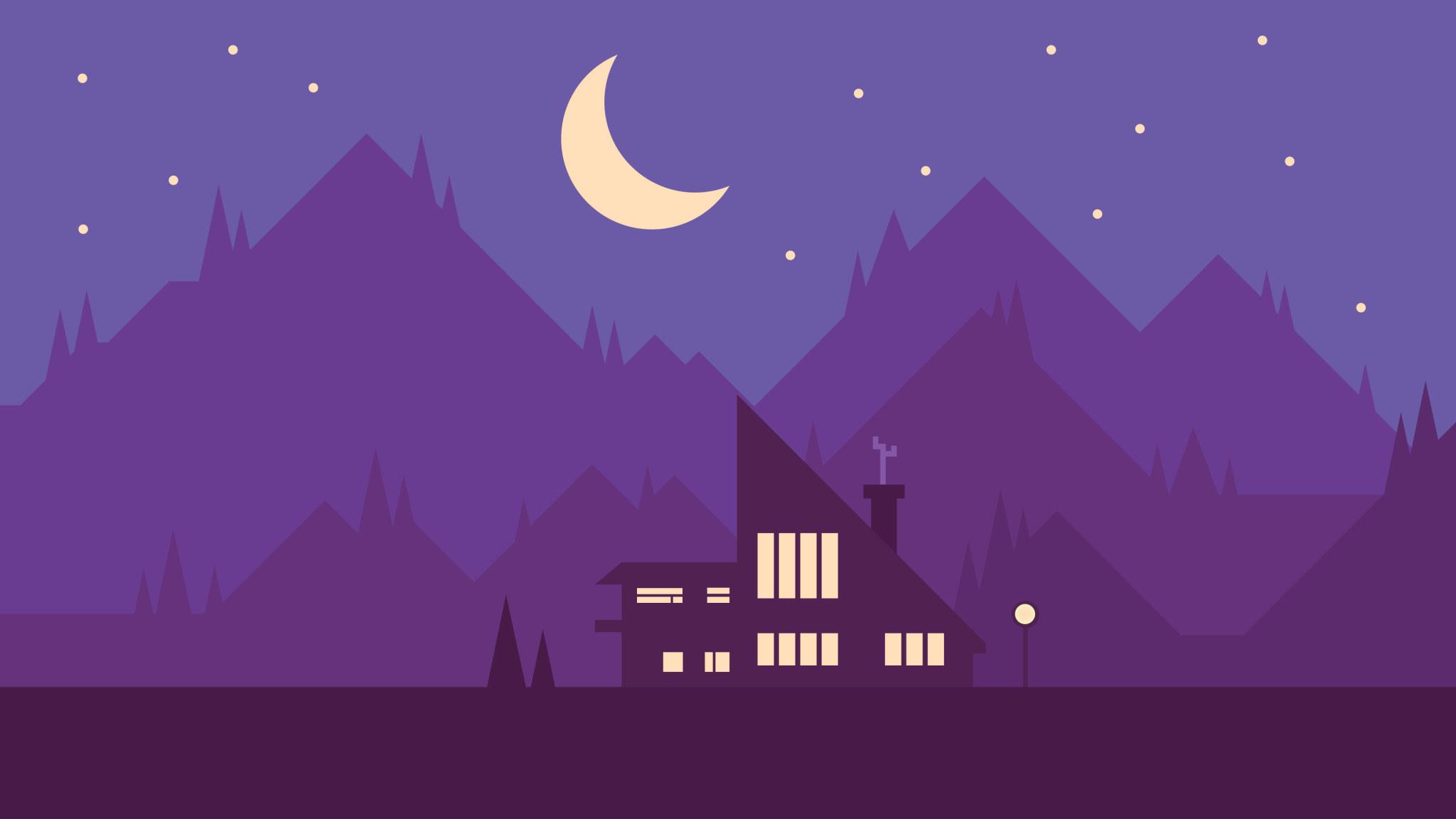 2048x1152 Illustration wallpaper, vector, digital, minimalism, Moon, architecture • Wallpaper For You HD Wallpaper For Desktop & Mobile