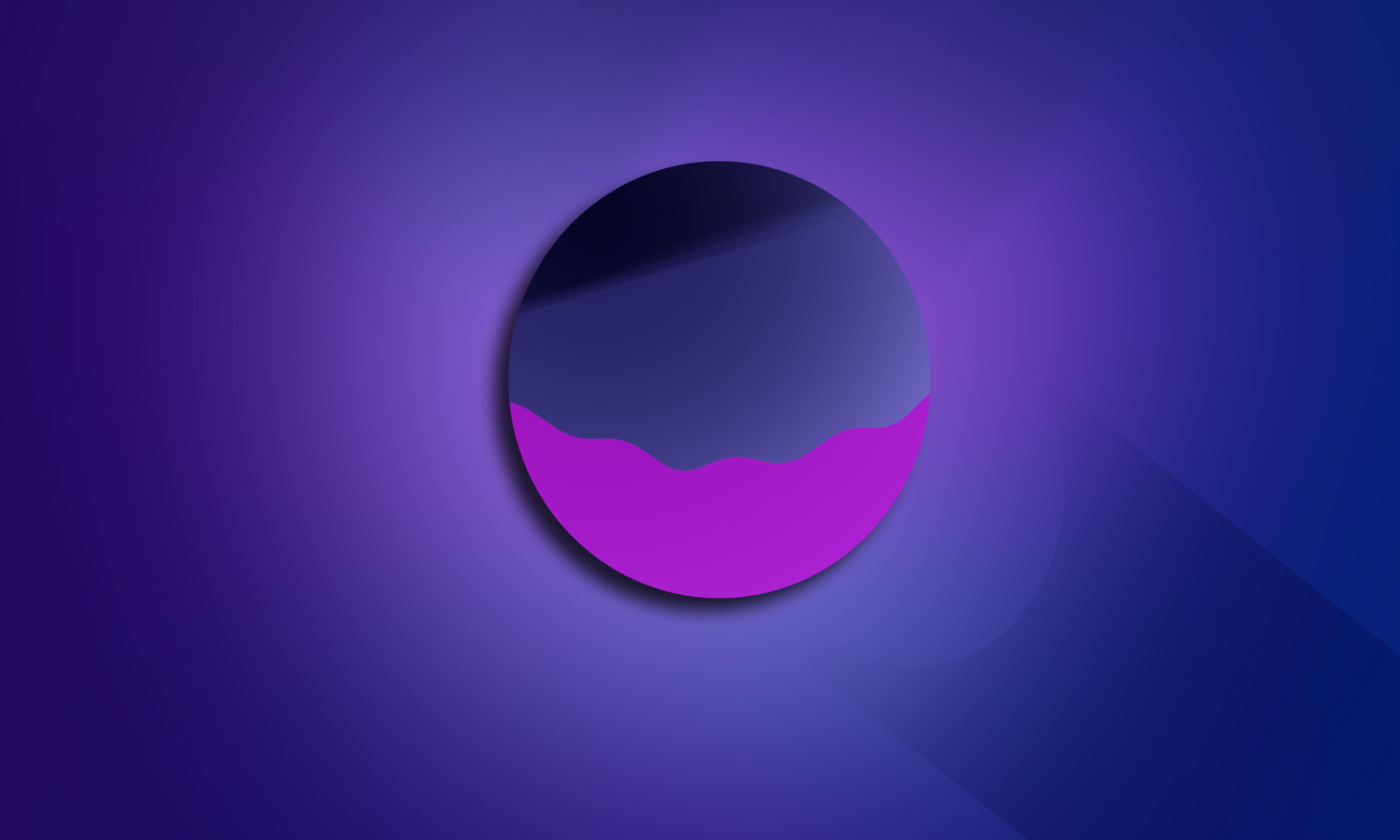 5000x3000 4K, purple, simple background, pink, digital art, graphic design, minimalism, abstract, digital, drawing, vector art, vector graphics, artwork, circle HD Wallpaper