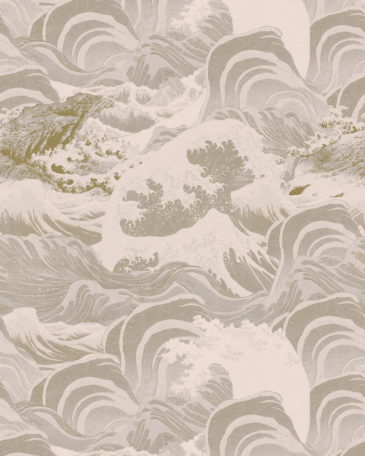 1280x1600 SEA WAVES Neutral Wallpaper
