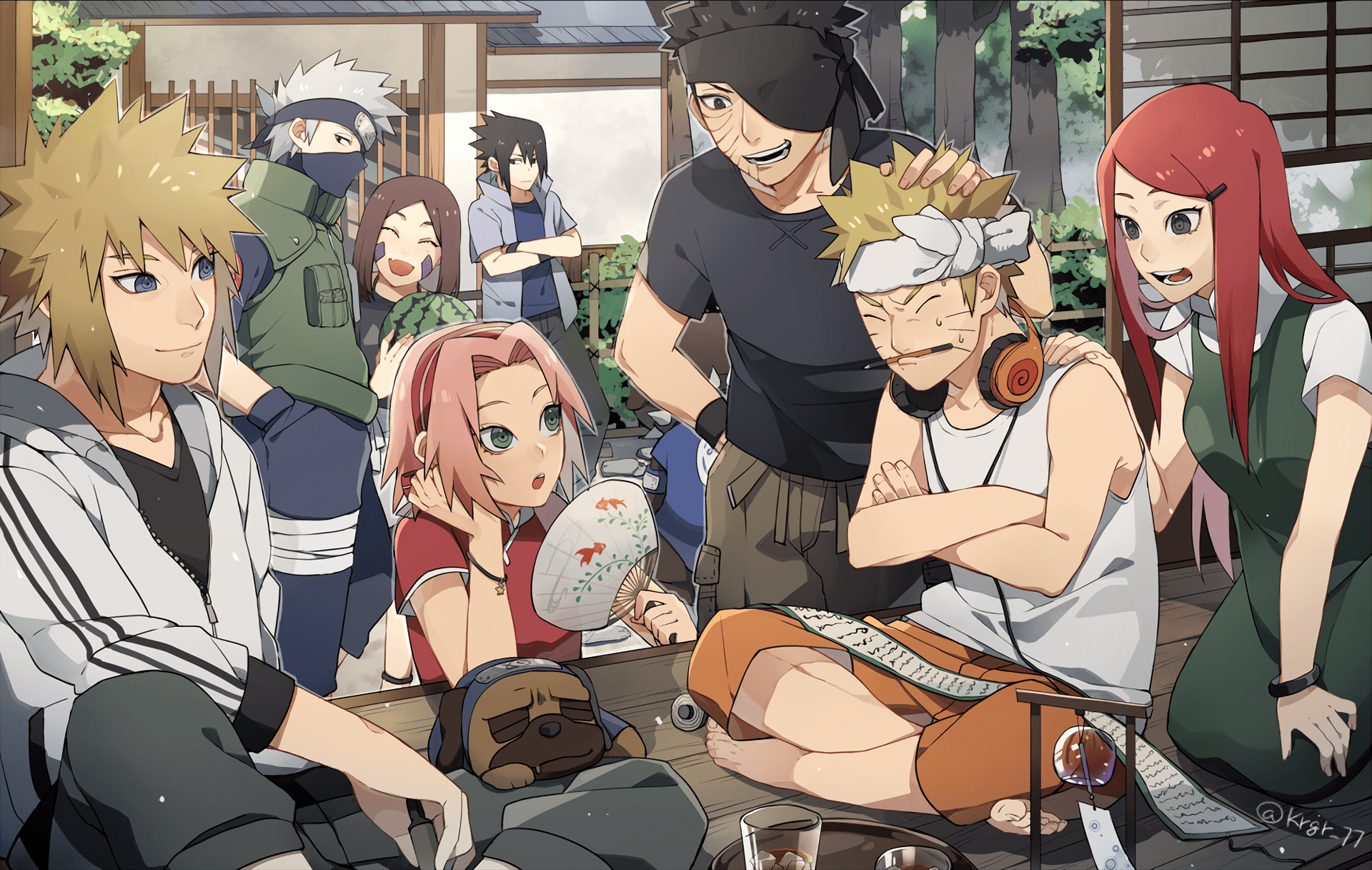 1920x1217 Obito Uchiha Kushina Uzumaki and Naruto Uzumaki HD Wallpaper